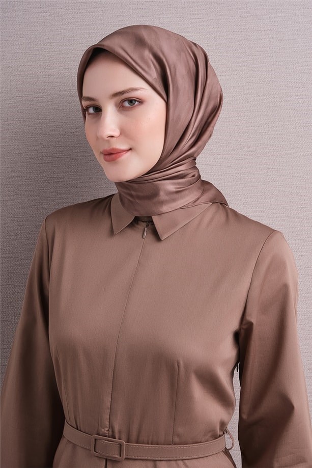 Armine Dj Saf Twill İpek Eşarp 9630D (T) - Vizon Eşarp ARMİNE 
