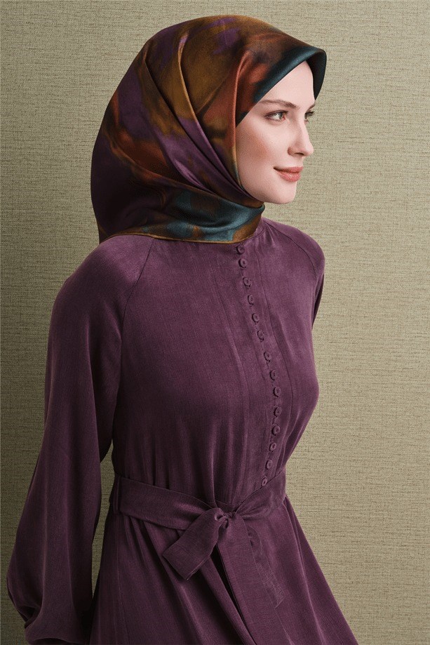 Armine Dj Saf Twill İpek Eşarp 9606D (T) - Safran Eşarp ARMİNE 