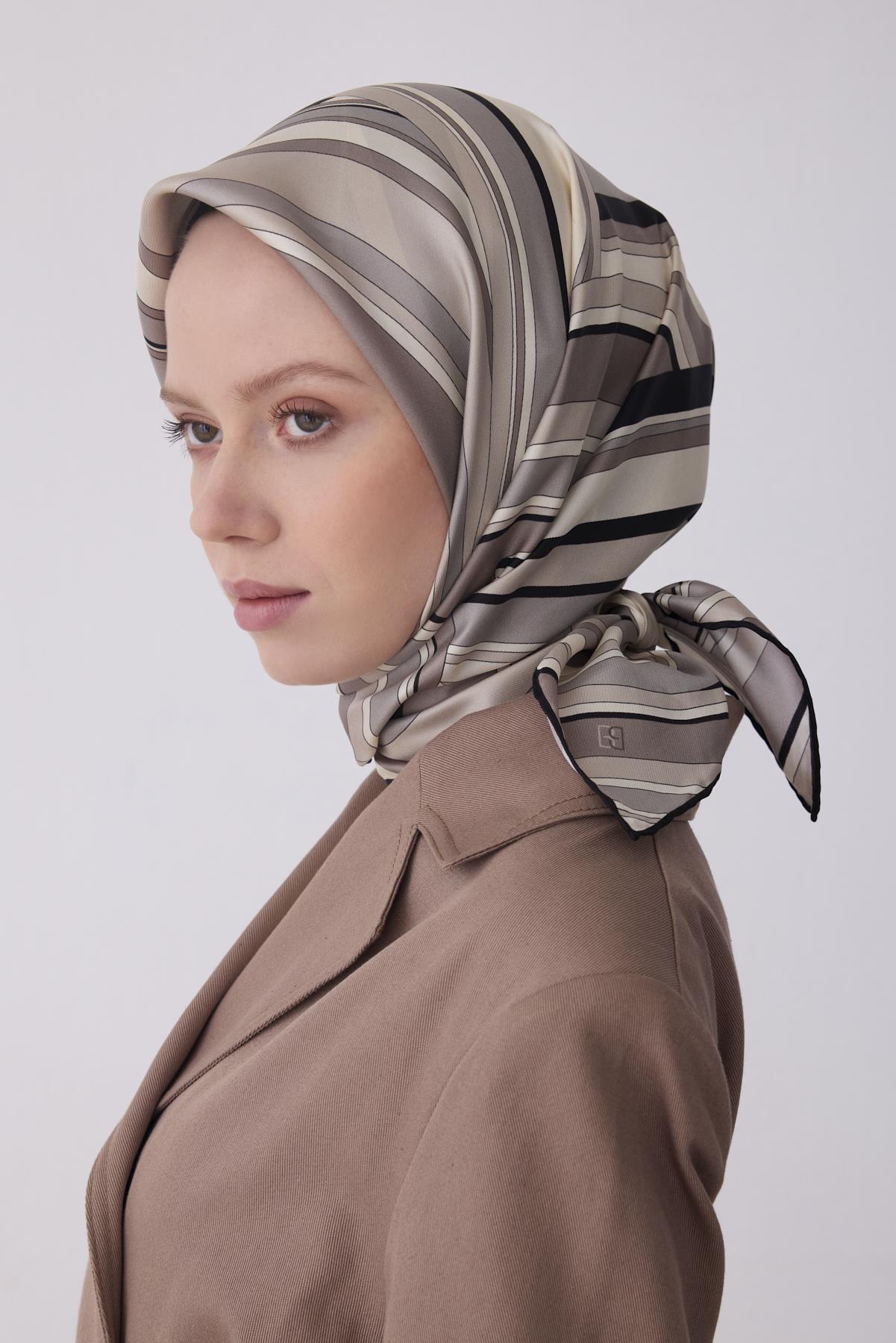 Belli Saf Twill İpek Eşarp 4311D (T) - Siyah