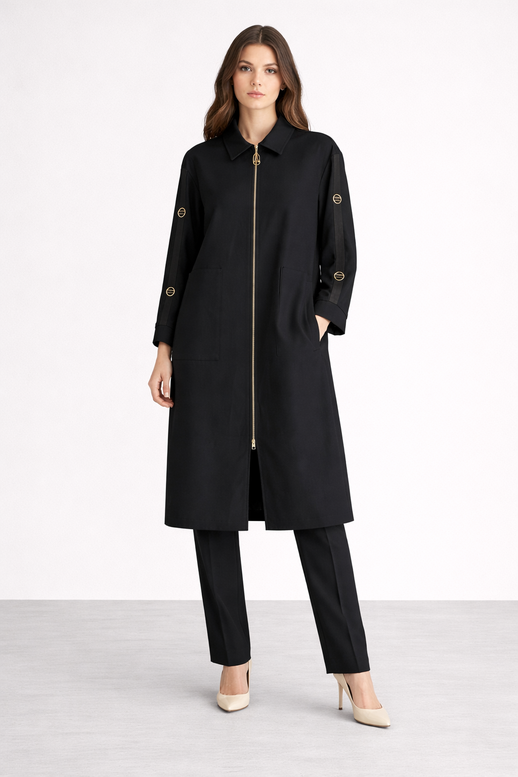 Armine Trend 26YT516 Kol Aksesuar Detay Kap - Siyah