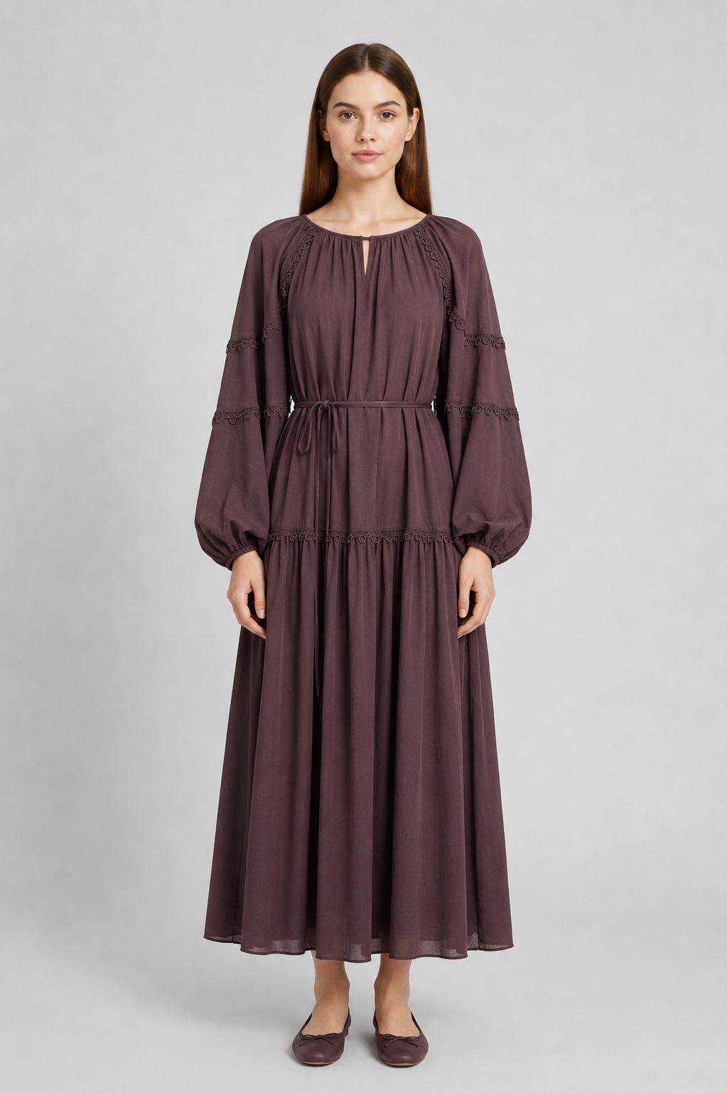 Fisto Detaylı Elbise 32510 - Browni