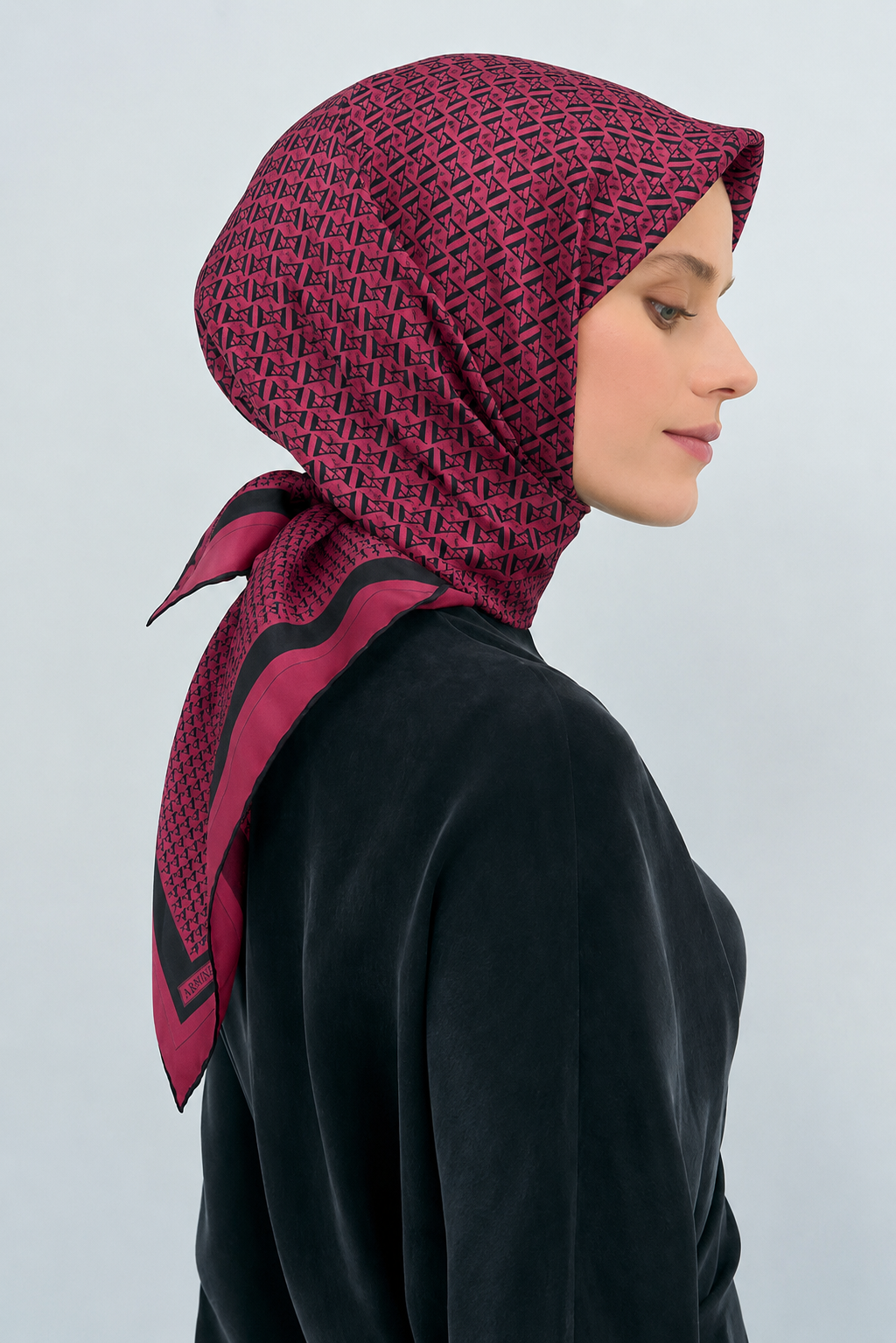Armine Dj Saf Twill İpek Eşarp 9502D (T) - Bordo