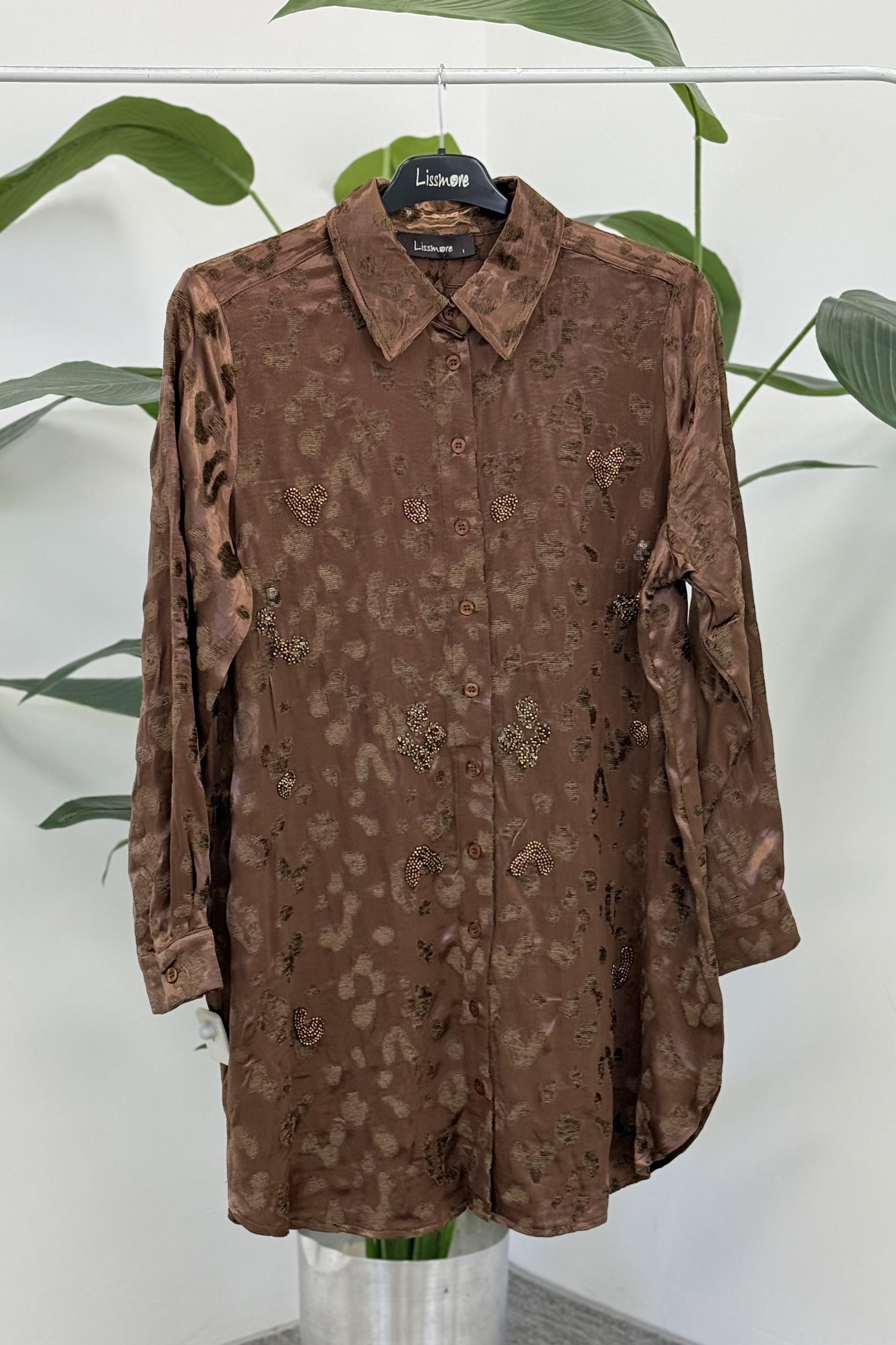 LissMore 6036 Jakarlı Tunik - Bej