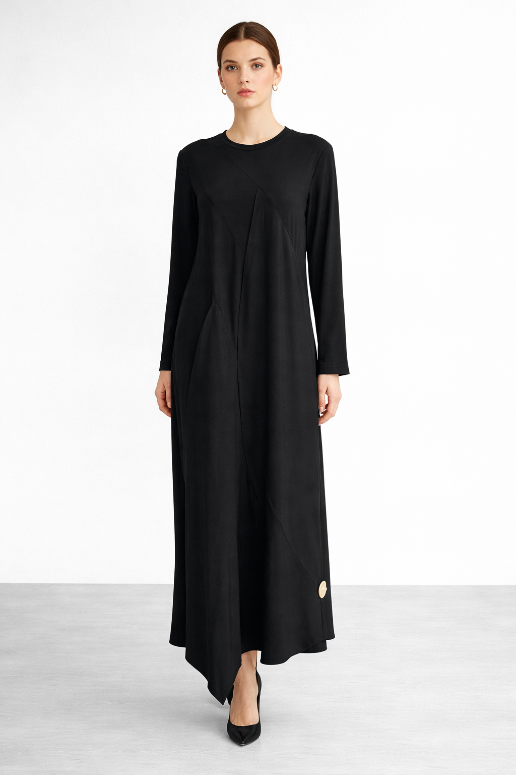 Ceremony 26Y724 Önü Ve Arkasi Dubai Garnili Bambu ElbiSe - Siyah