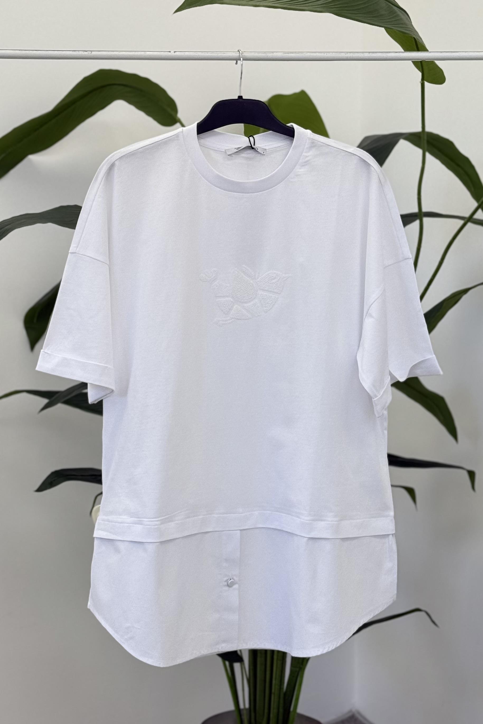 Ghisa 1018 Tunik Tshirt - Beyaz