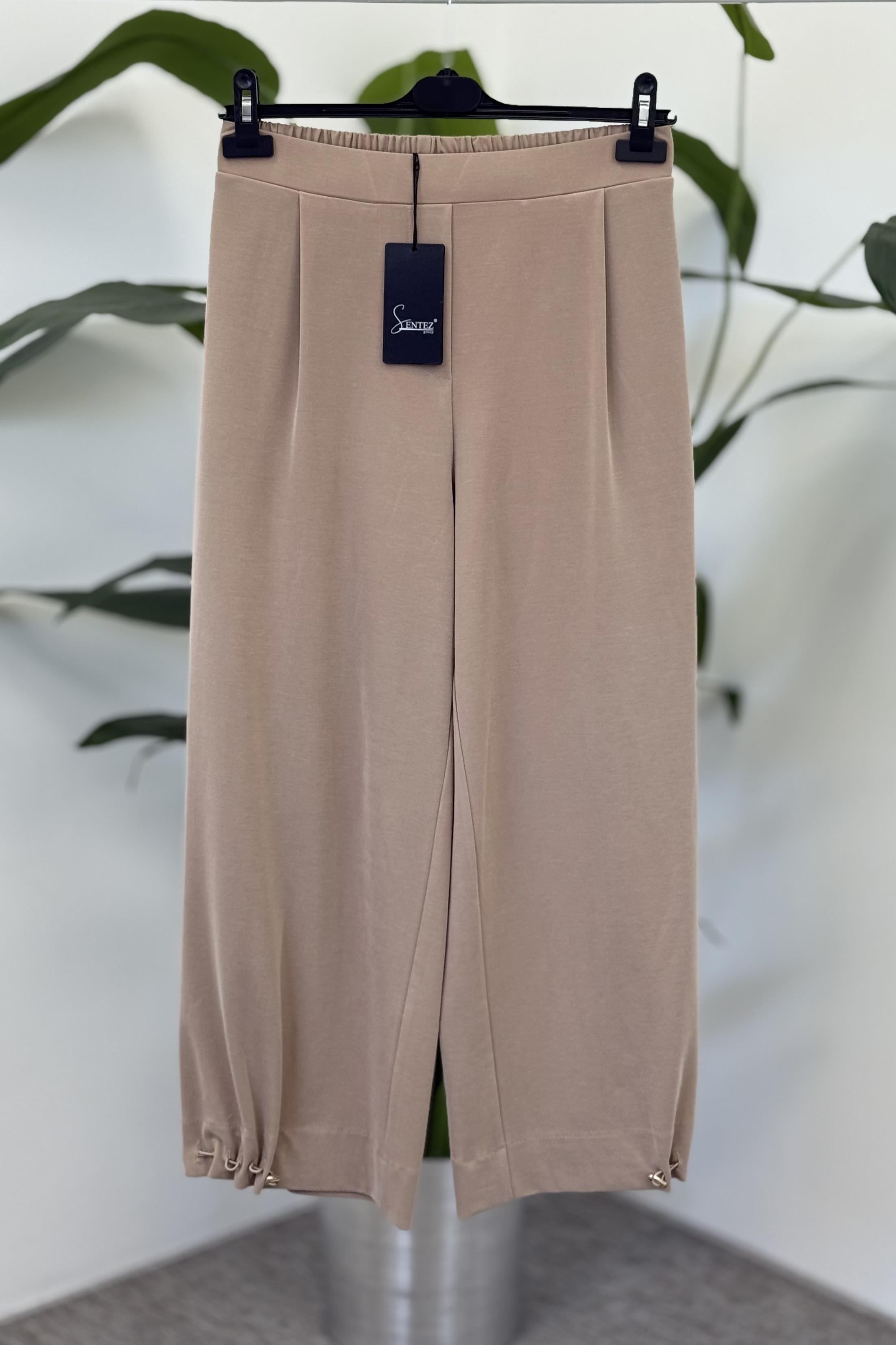 Sentez 5615 Paçası Kapsüllü Aura Şalvar Pantolon - Bej
