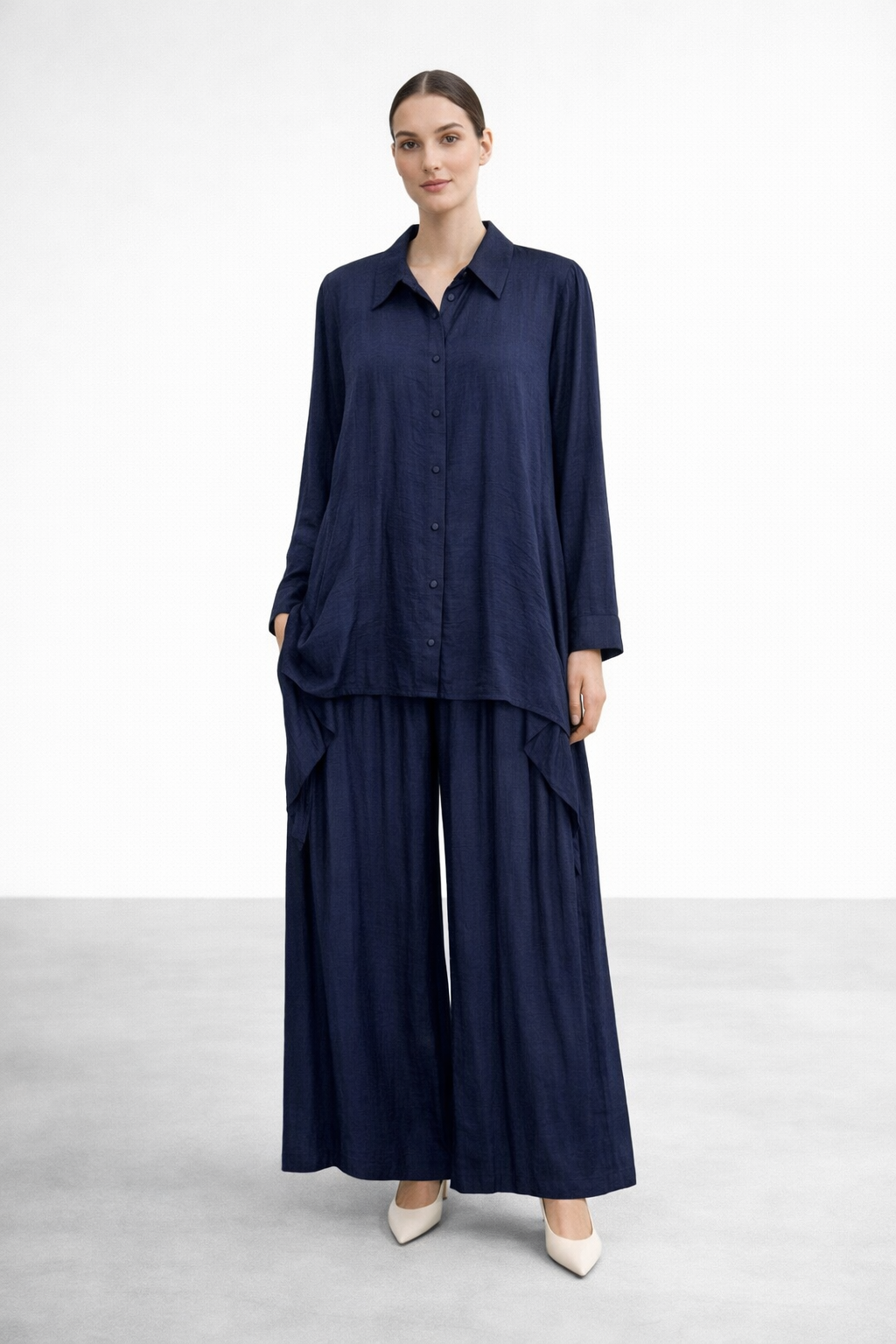 Ceremony 26Y928 Tuniği Ve Pantolonu Aller Detaylı Takım - Lacivert