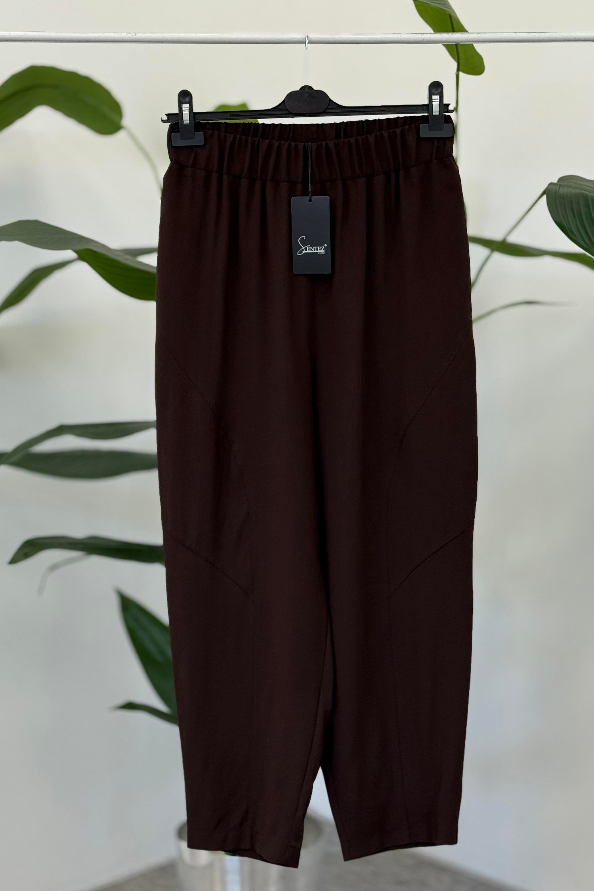 Sentez 5596 Duti Keten Pantolon - Kahve