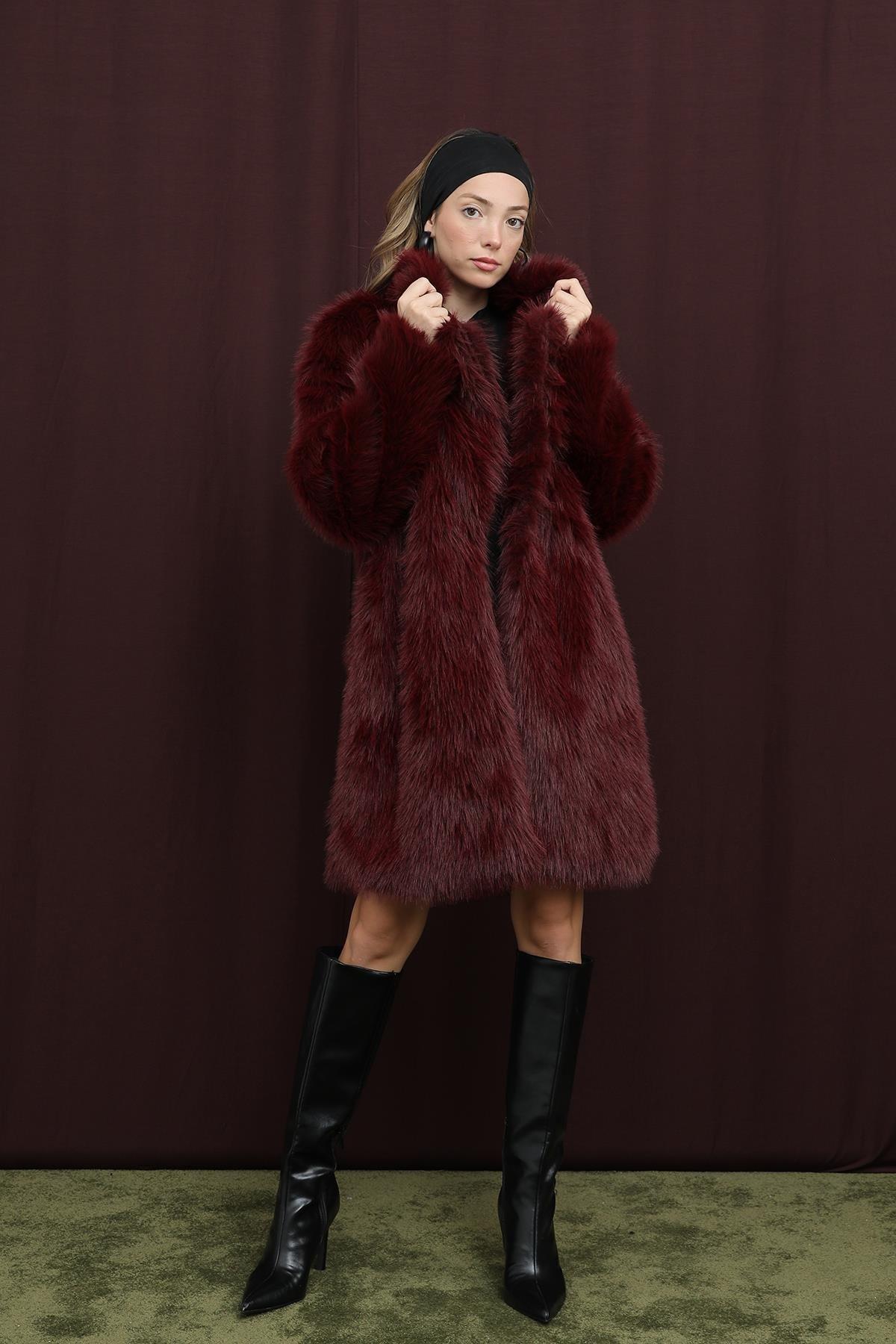 İçi Astarlı Kürk 32409 - Mürdüm