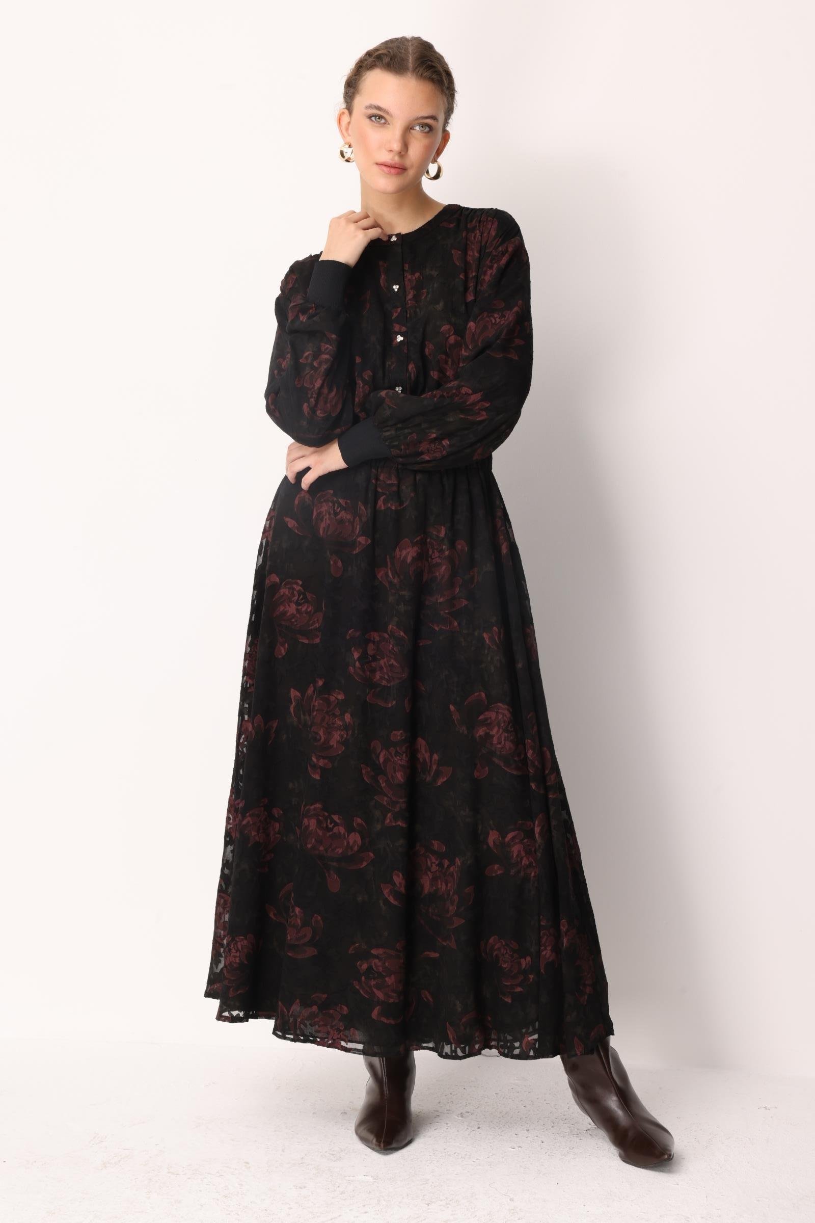 Ghisa 4104 Elbise - Mürdüm