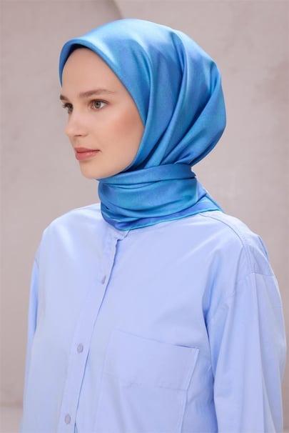 Belli Saf İpek Eşarp 4201D (T) - Turkuaz