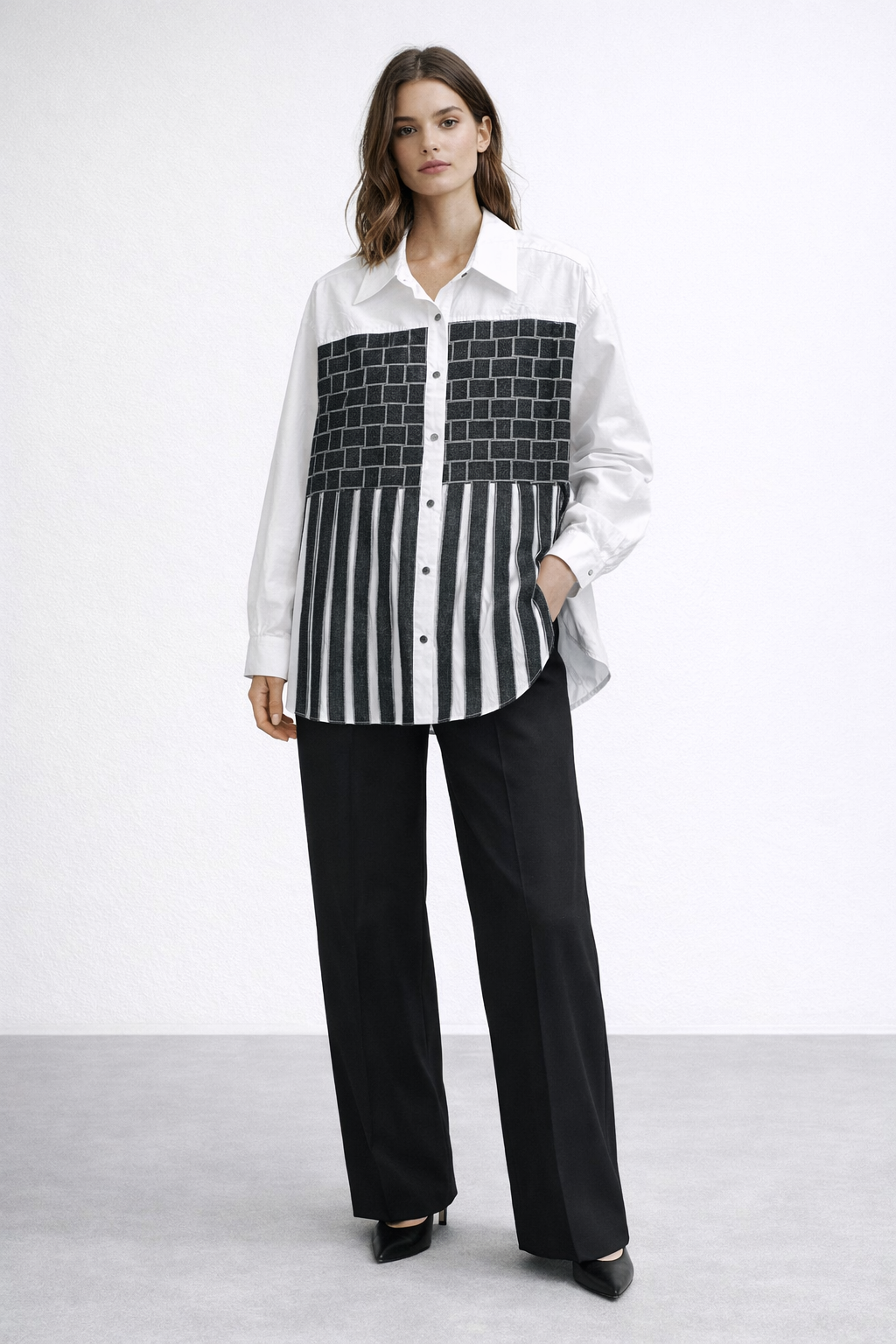 Ceremony 26Y124 Önden Denim Örgülü Paper Touch Gömlek - Orjinal