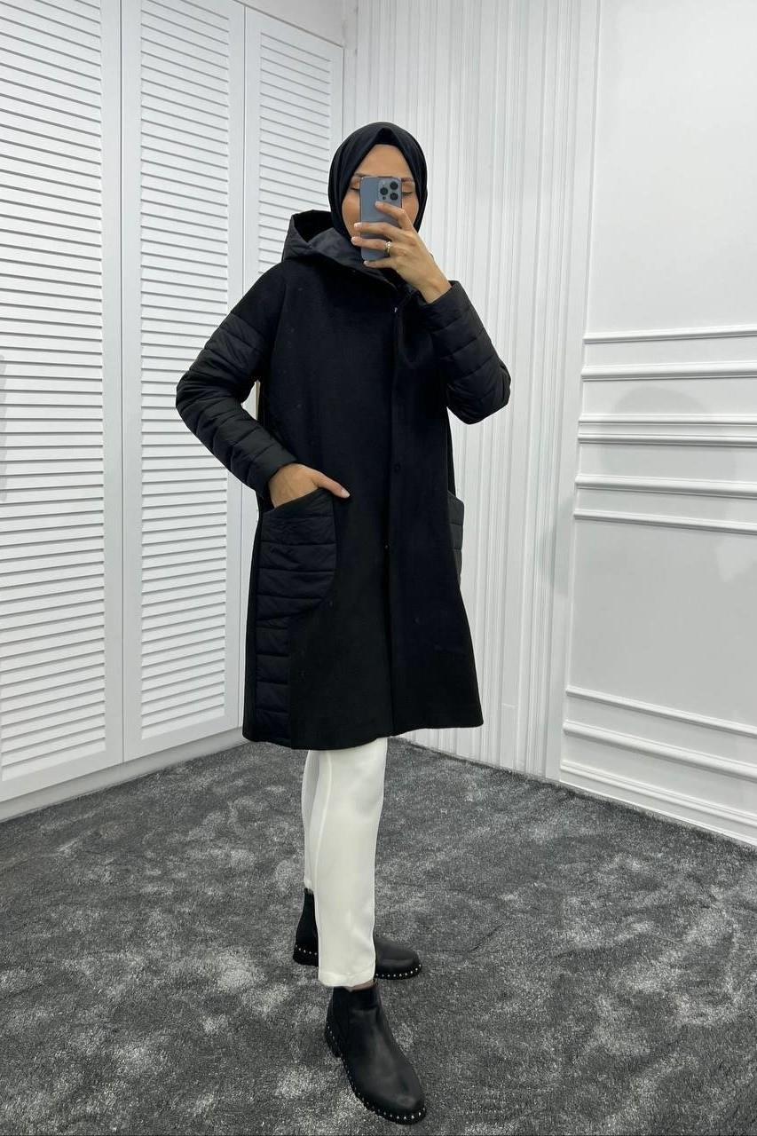 MARCHA PRİVE Dik Cep Kapitone Detaylı Mont 20110 - Siyah  Kaban & Mont 