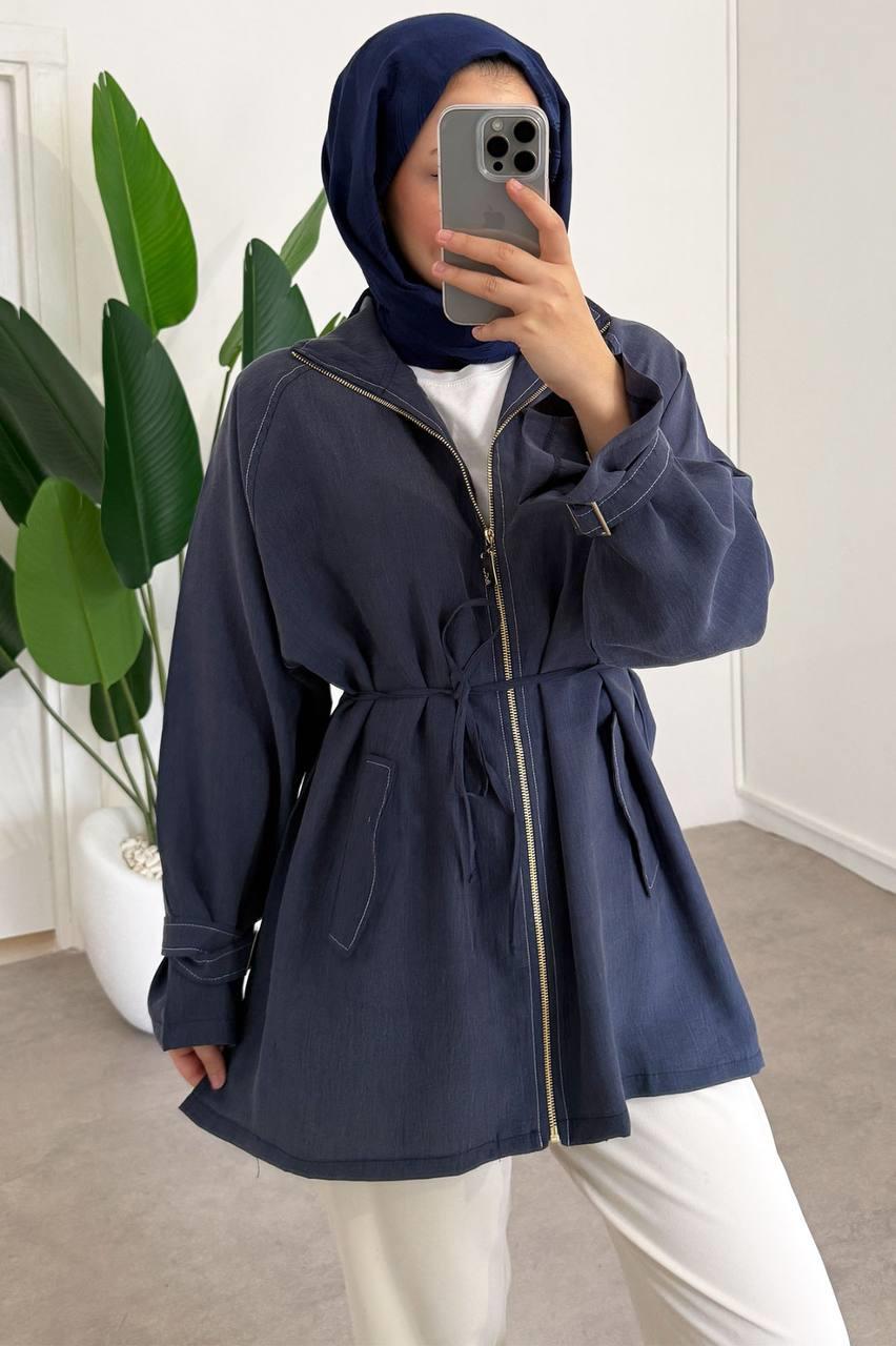 Apolet Detaylı Fermuarlı Kap 3238 - Lacivert