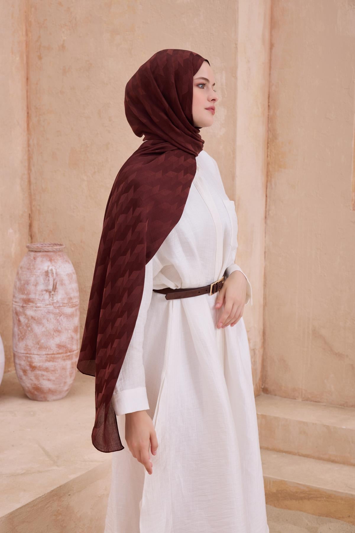 Belli Fresh Peryy Şal 2 - Kızıl Kahve