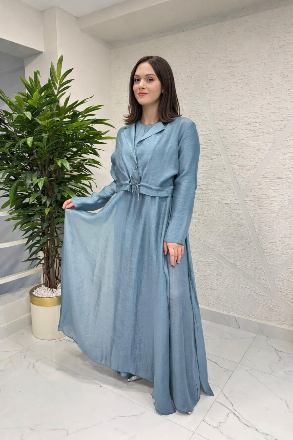 Ceremony 26Y969 Bolerolu Kolsuz ElbiSeli Takım - Mavi