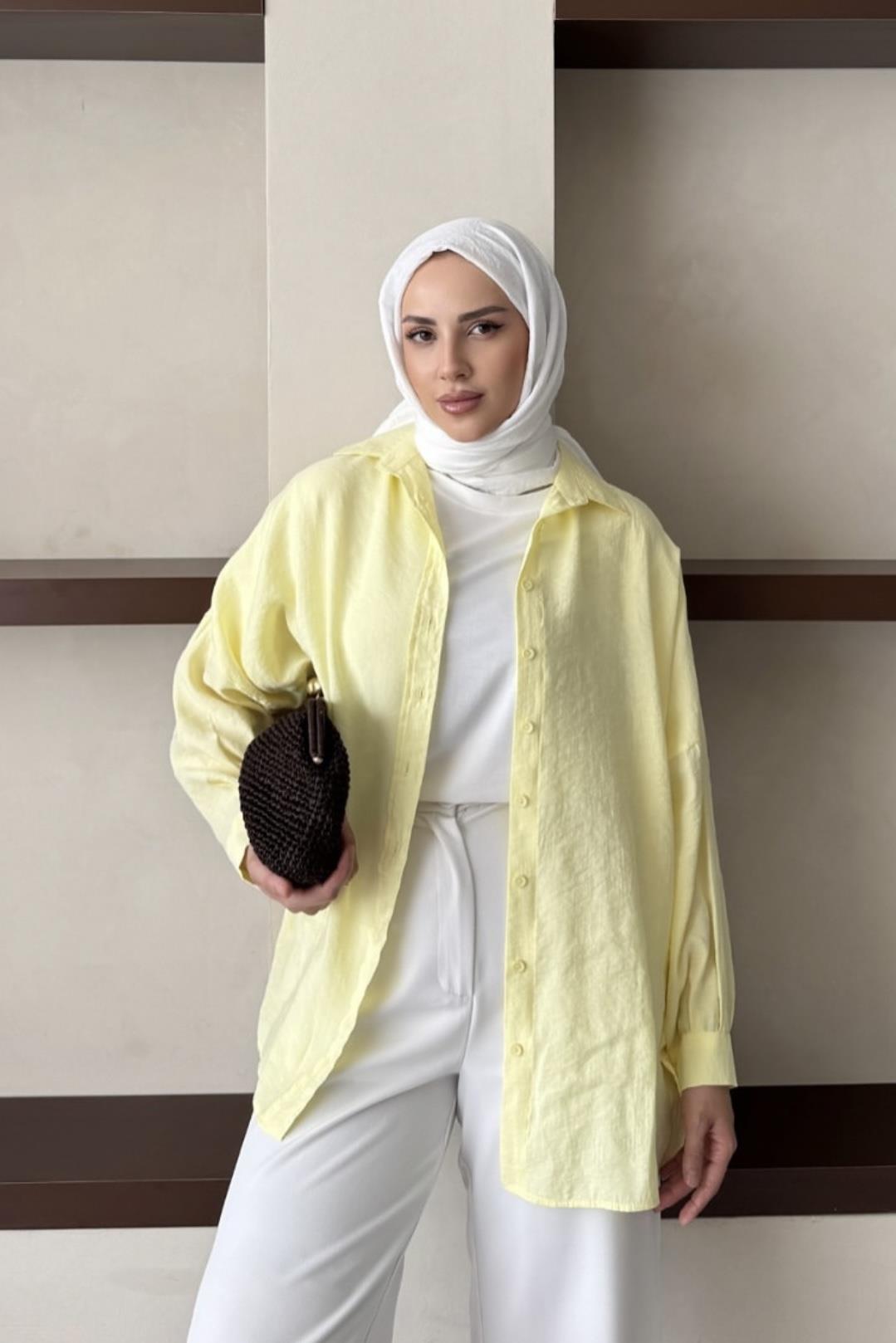 Basic Gömlek Tunik 250260 - Sarı