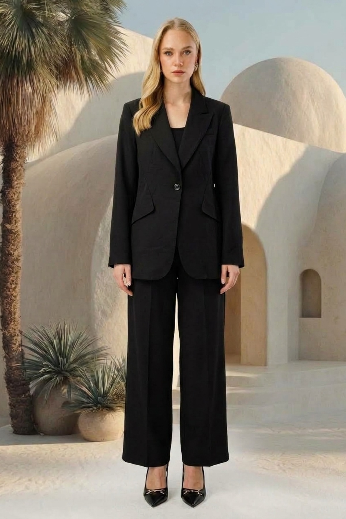 Ghisa Blazer Ceketli Pantolonlu Takım 9415 Siyah Takım GHİSA 