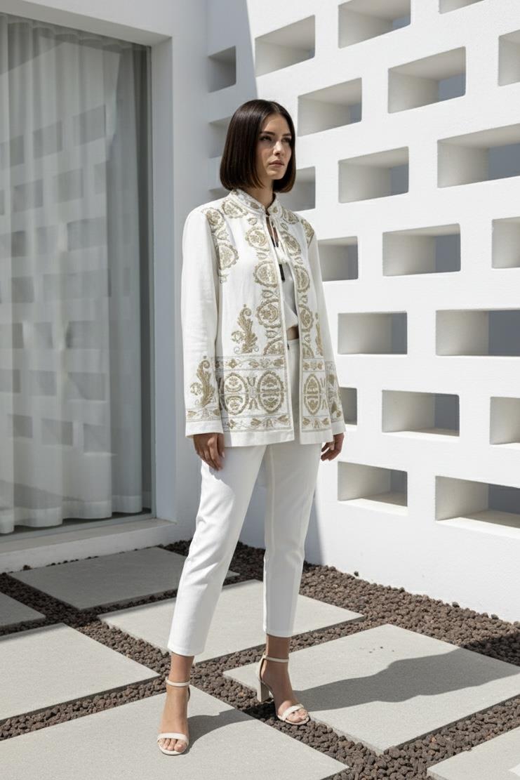 Ghisa 3364 Ceket - Ekru