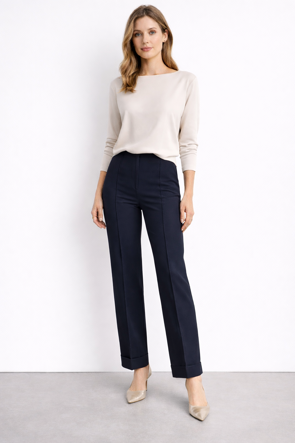 Sentez 5631 Broom Paçası Duble Rahat Pantolon - Lacivert