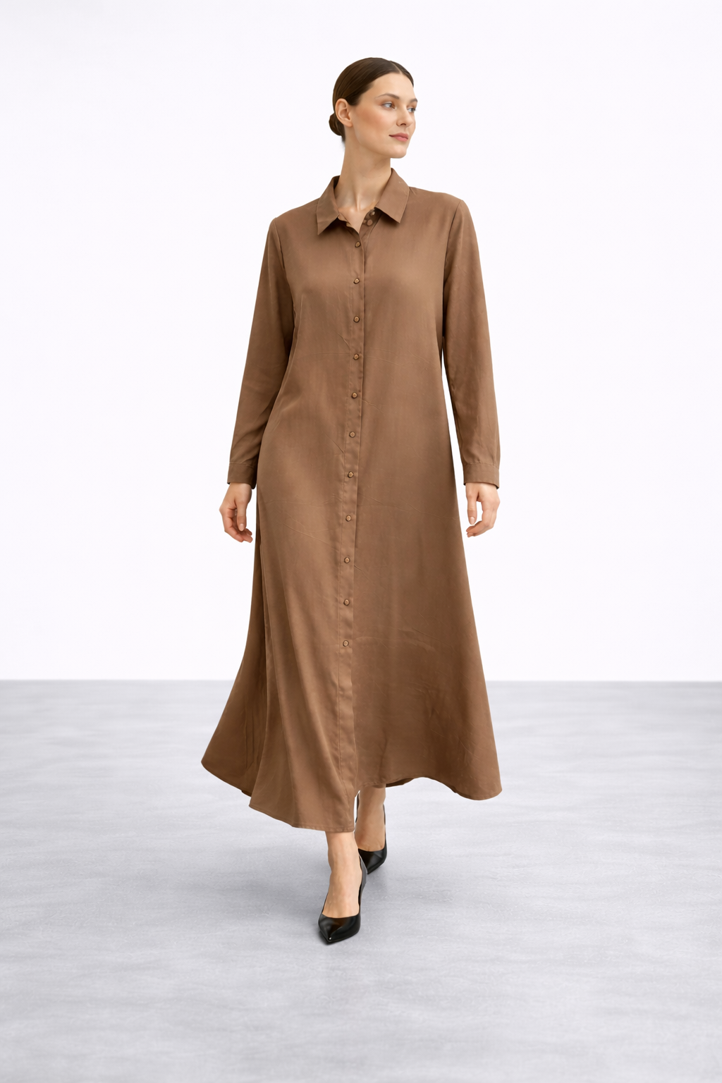 Micca 261597M Uzun Düğmeli Tunik - Kahve