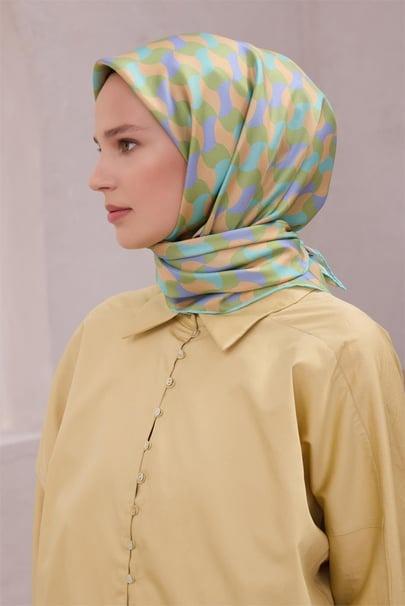 Belli Saf İpek Eşarp 4211D (T) - Yeşil