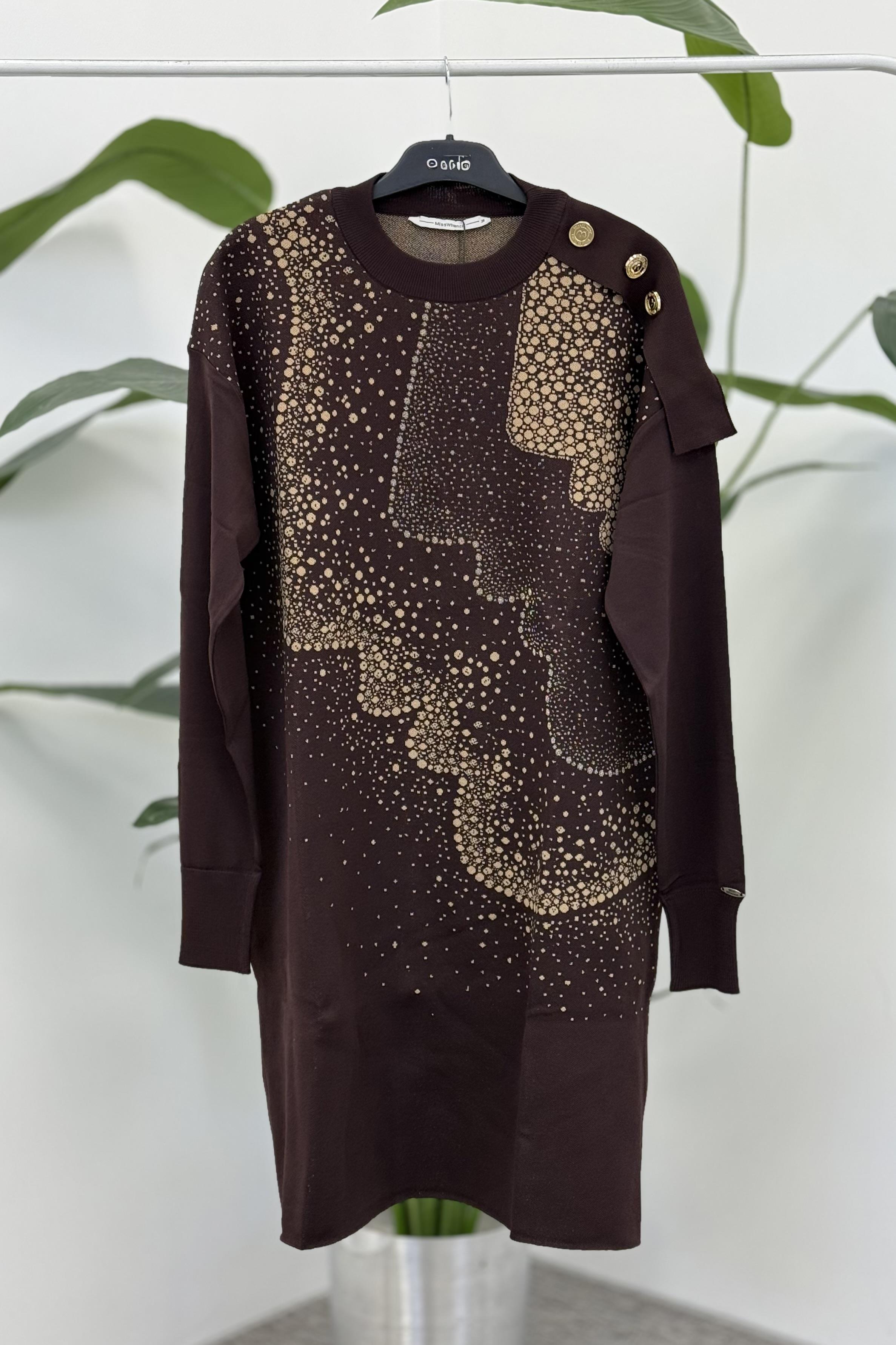 Misswhence Miss 271 Triko Tunik - Kahverengi