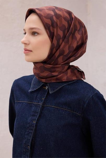 Belli Saf İpek Eşarp 4211D (T) - Browni