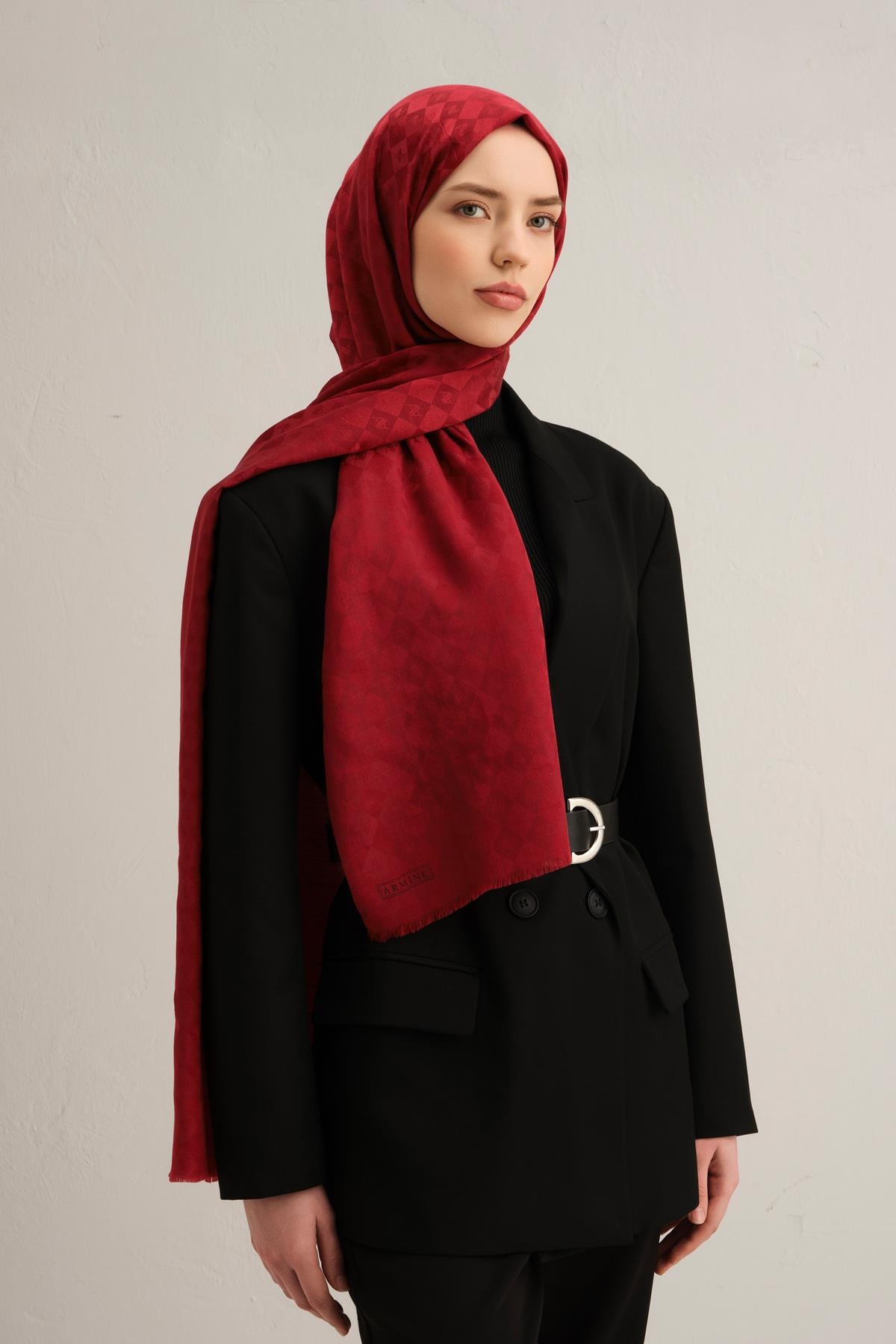 Armine J. İpek Pamuk Şal - Fuşya
