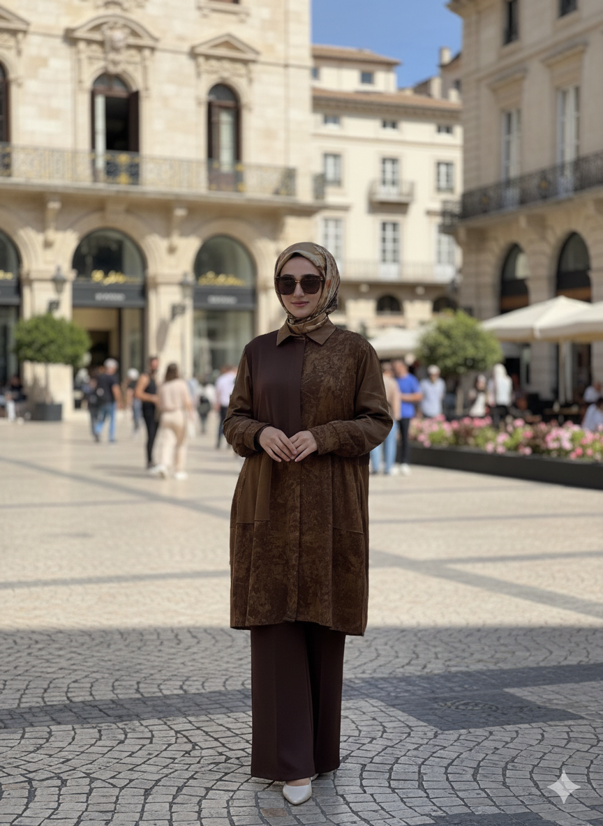 Misswhence 38303 Gömlek - Kahverengi