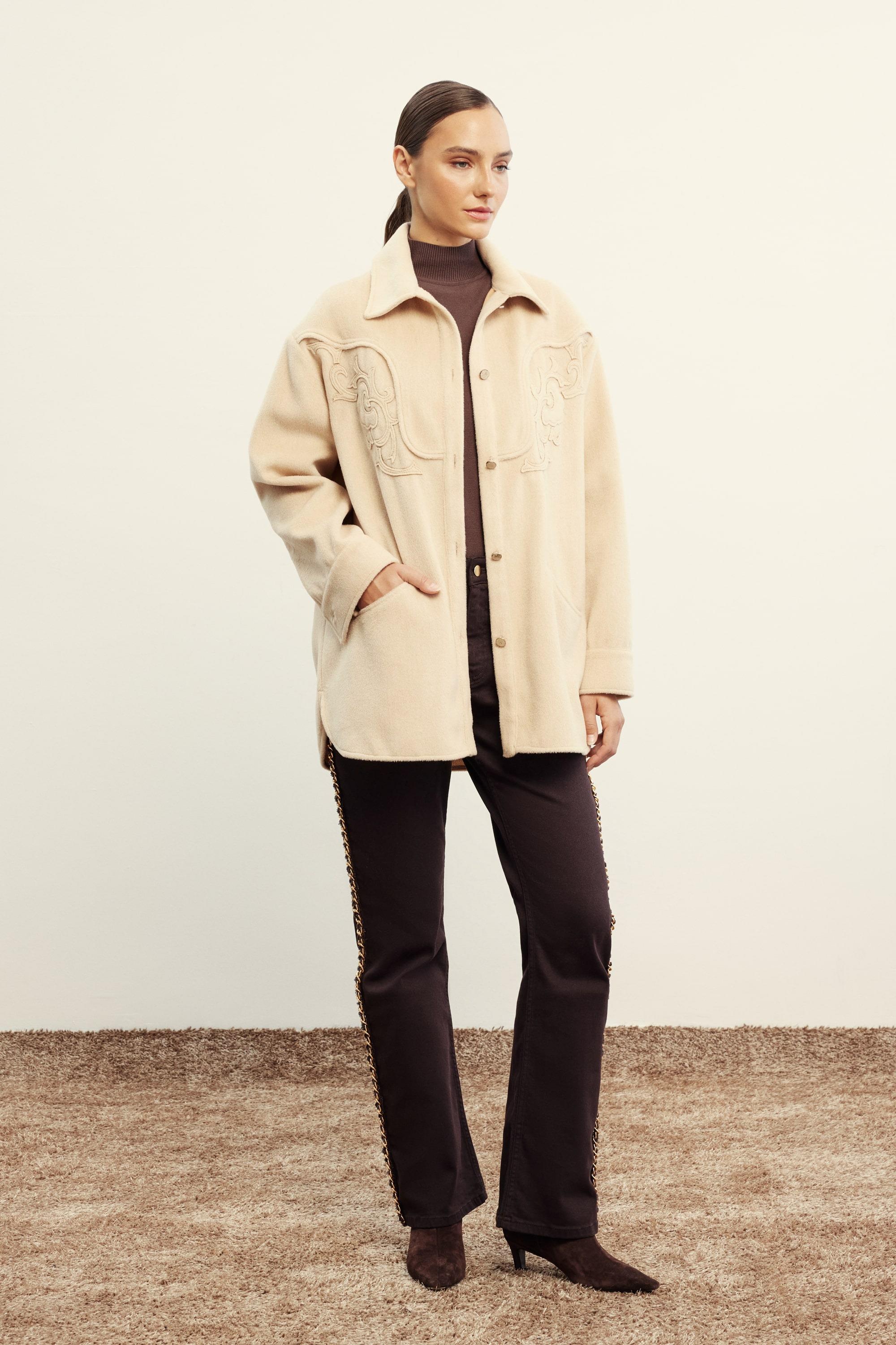 Venöve Cek0020 Rotan Ceket - Bej