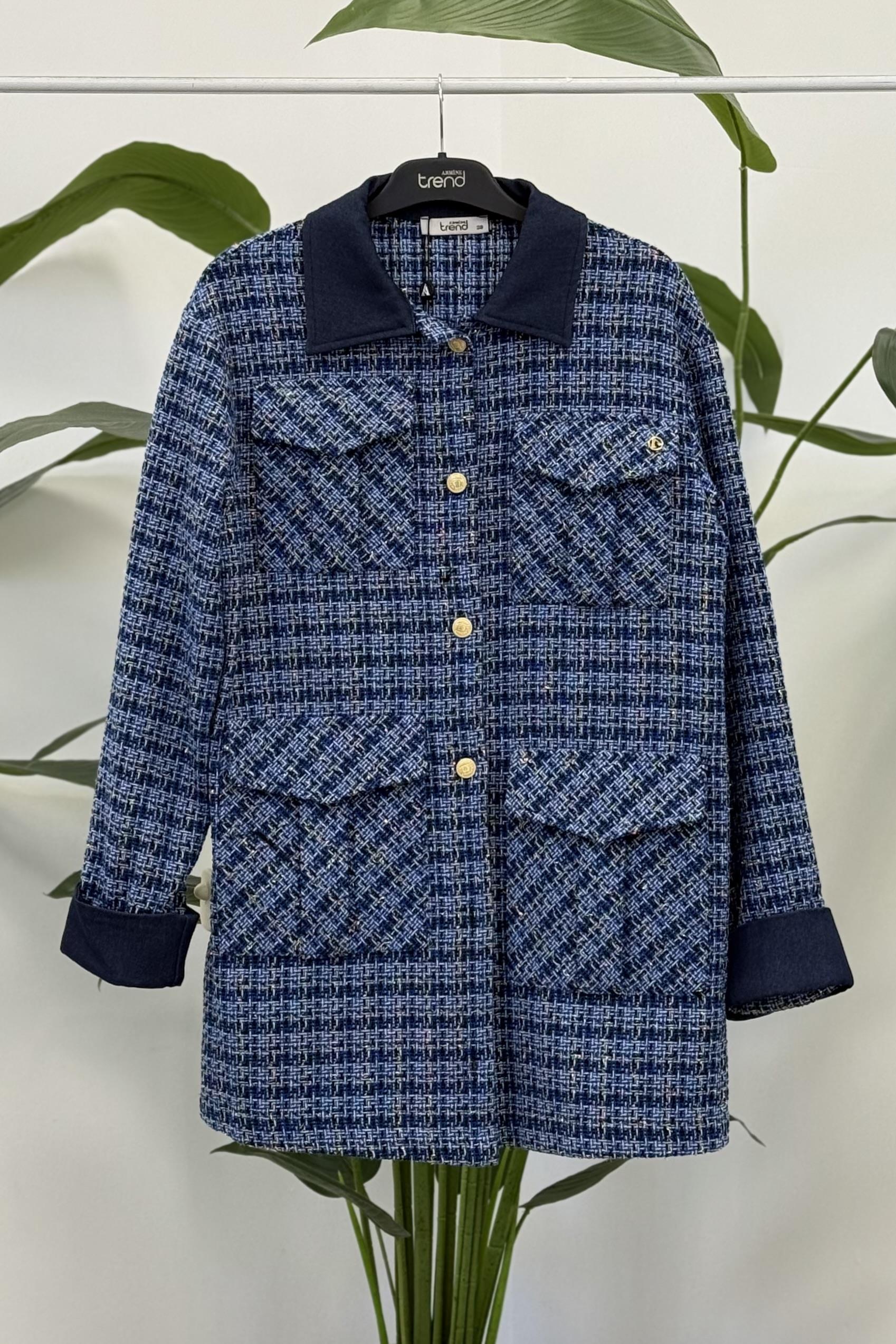 Armine Trend 25KT404 Dört Cep Detay Tunik - İndigo