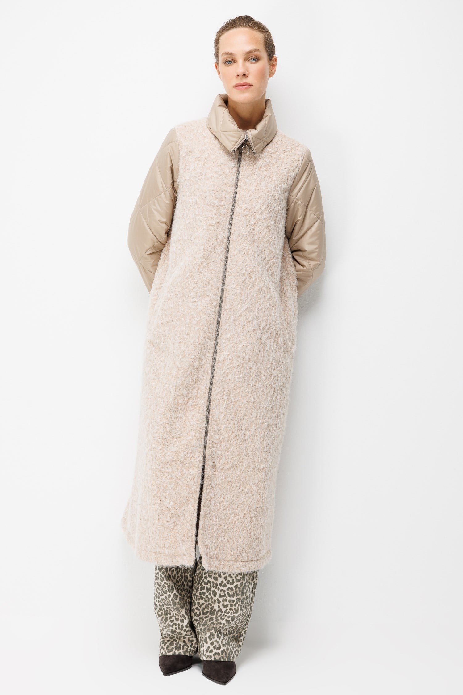 Micca 252585M Angora Doku Kapitone Dolgu Kaban Taş Kaban & Mont MİCCA 