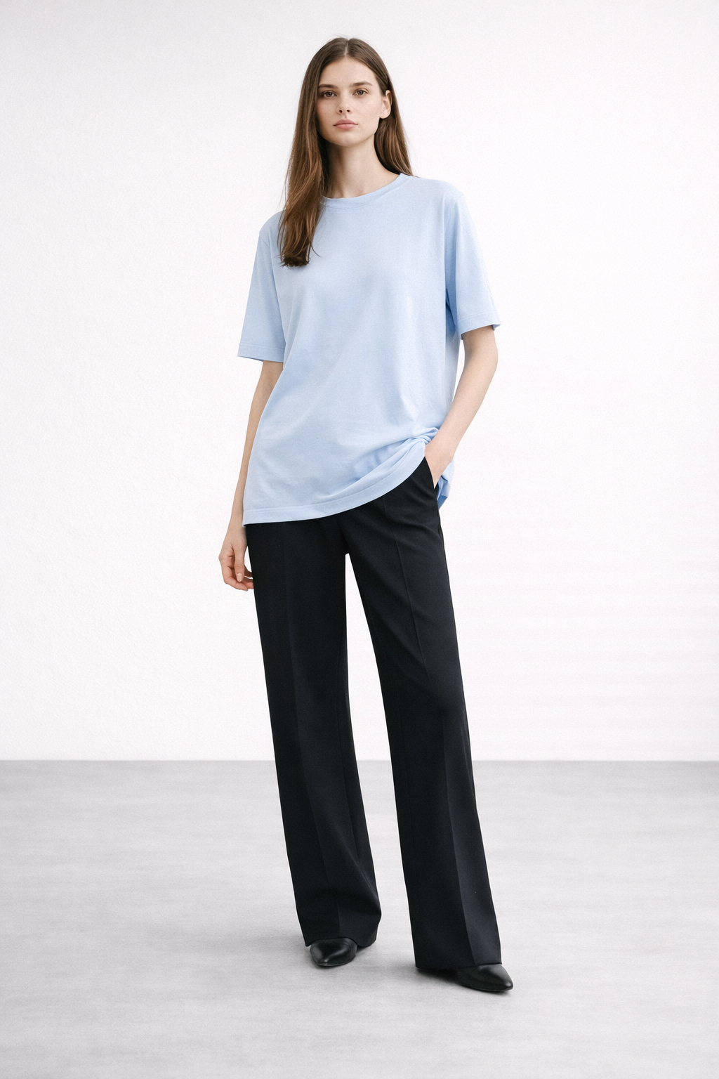 Ceremony 26y161 Kısa Kollu Bambu Bluz - Mavi