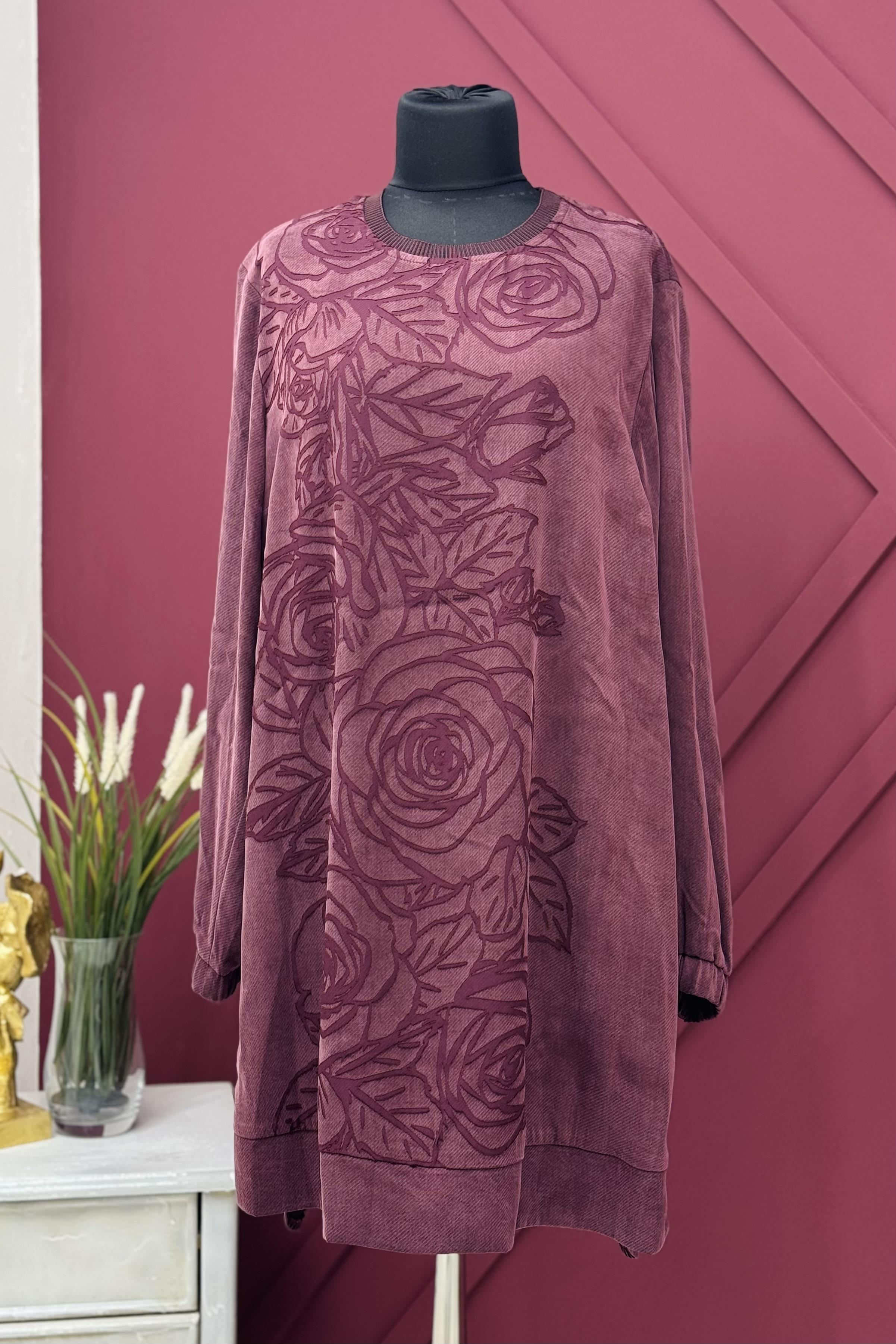 FUAT GÜRŞEN Fuat Gürşen 2317 Jakar Baskılı Tunik - Bordo  Tunik 