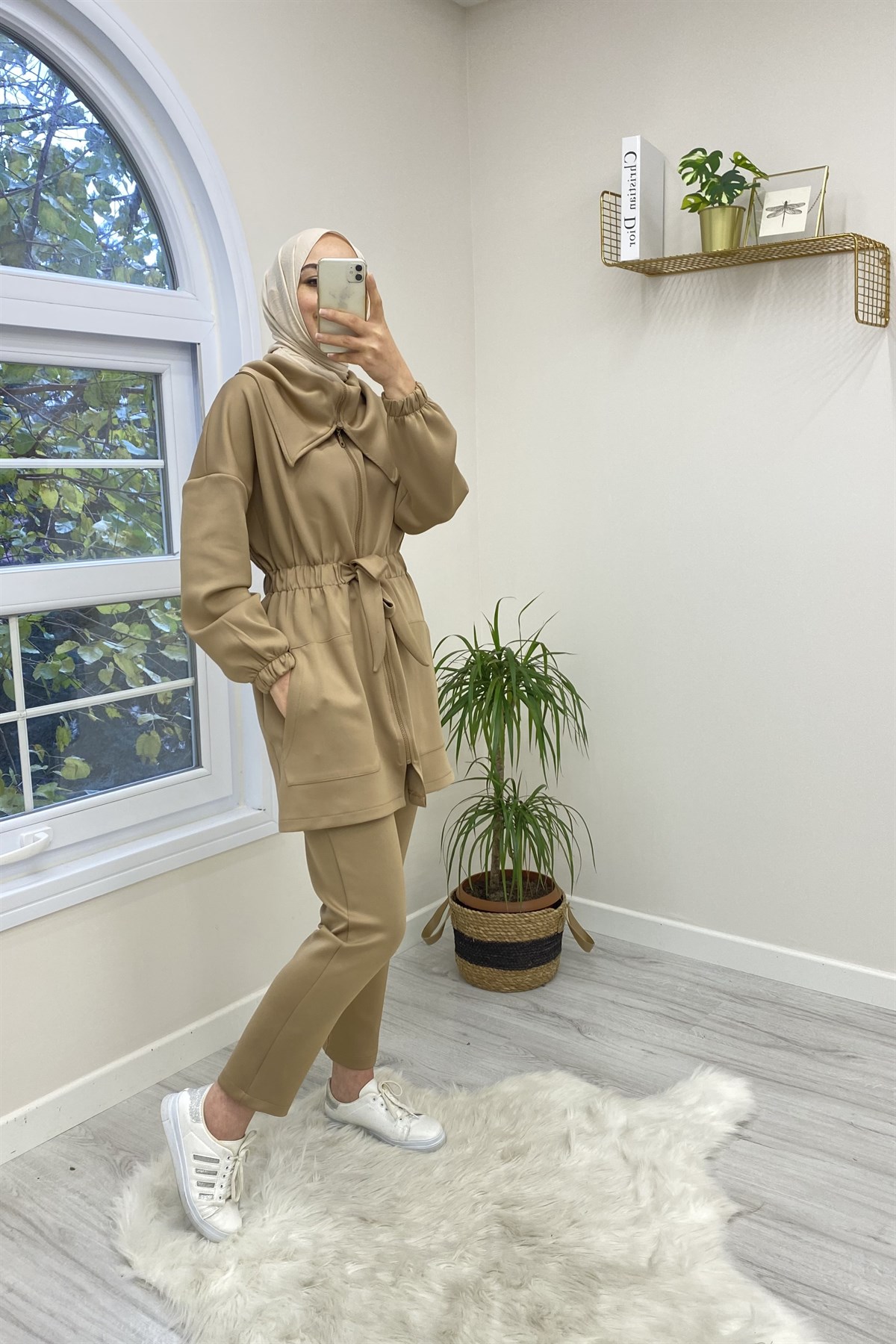 FUSHYA Fushya 3278 Bel Büzgülü Takim - Taba