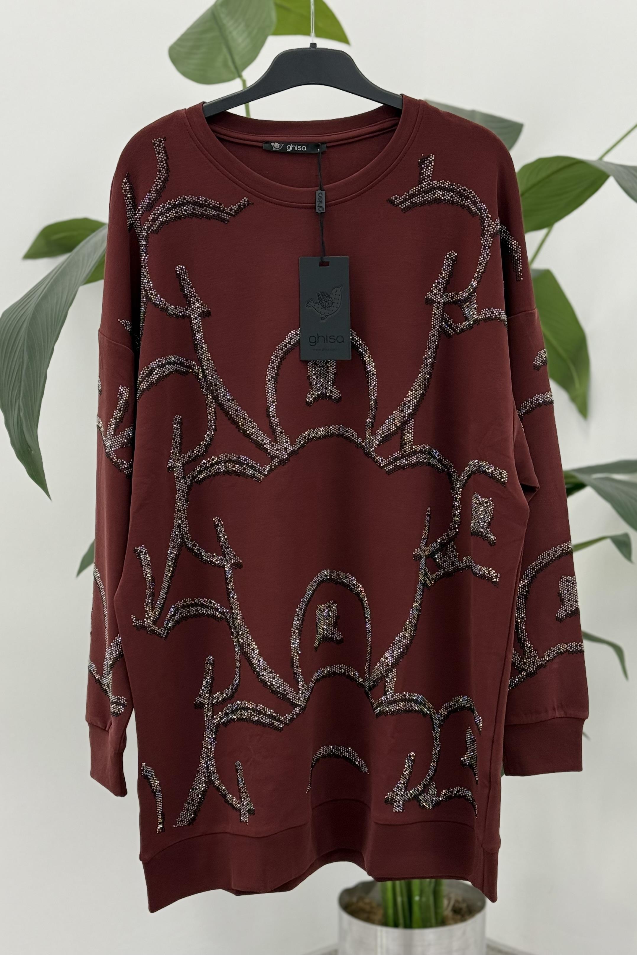 GHİSA Ghisa 2452 Tunik - Bordo Ghisa 2452 Tunik - Bilen Giyim Tunik 