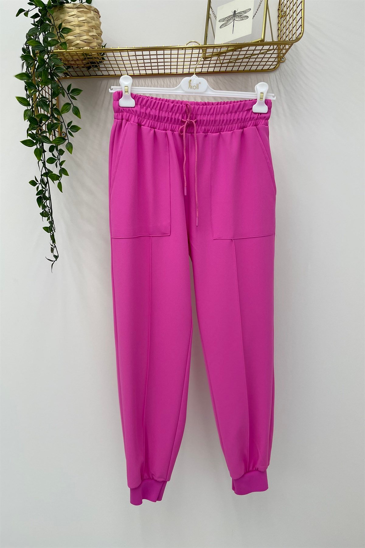 İKOLL İkoll 27448 Torba Cepli Nervürlü Jogger Pantolon - Pembe