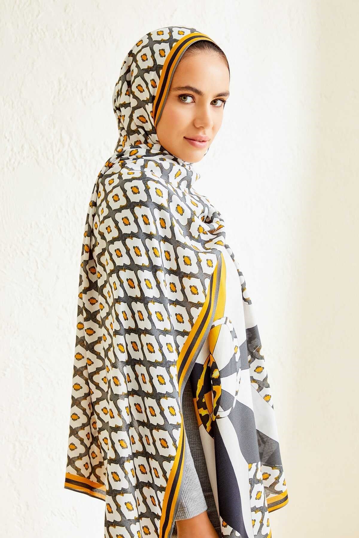 İMANNOOR İmannoor Güneyin Pusulası Modal Şal 4027 - Sarı  Şal