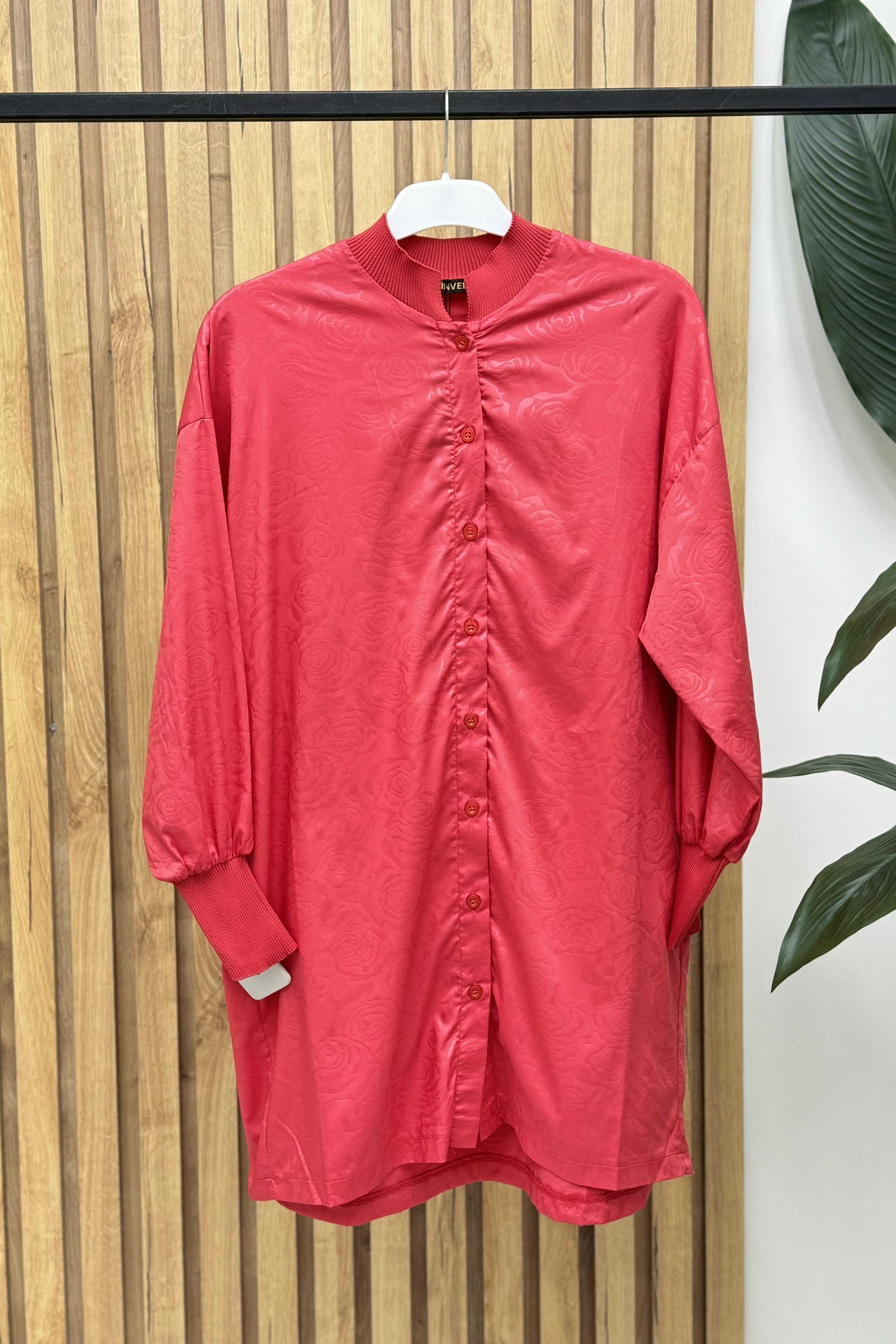 İNVEE İnvee 6736 Baskı Detaylı Tunik - Fuşya  Tunik