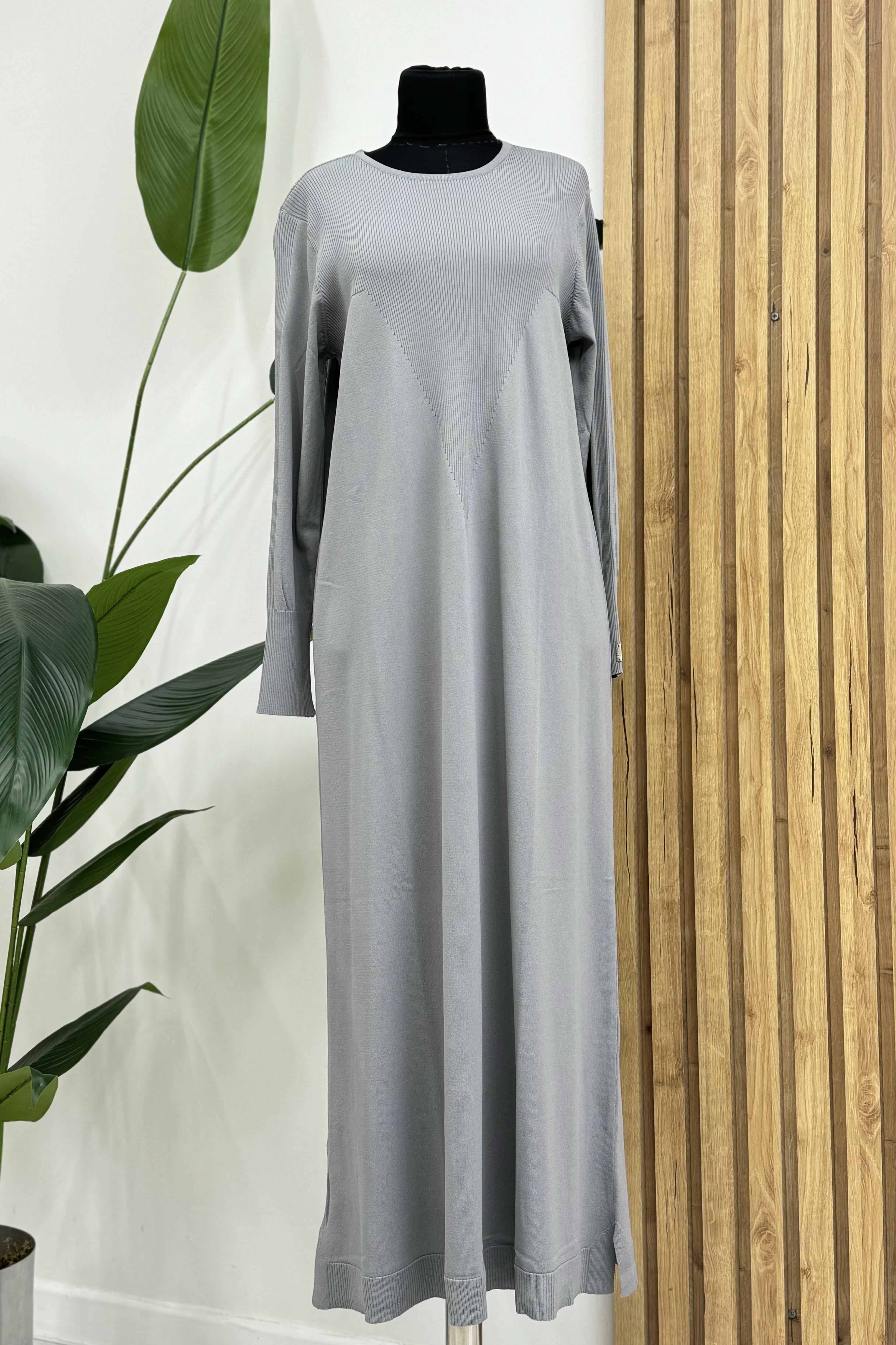 İNVEE İnvee 6931 Eteği Kat Kat Triko Elbise - Gri İnvee 6931 Eteği Kat Kat Triko Elbise - Gri Elbise Bilen Giyim Elbise