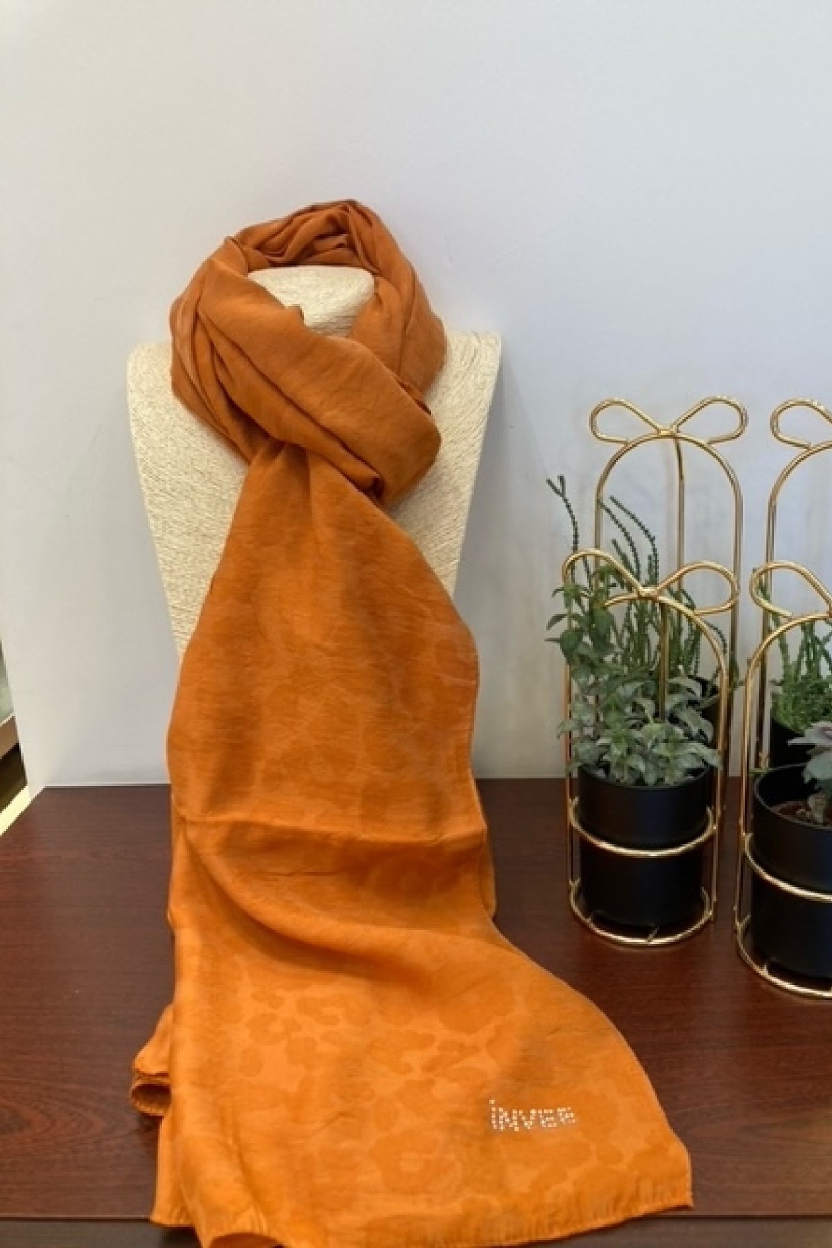 İNVEE İnvee 1329 Leopar Desen Şal - Oranj