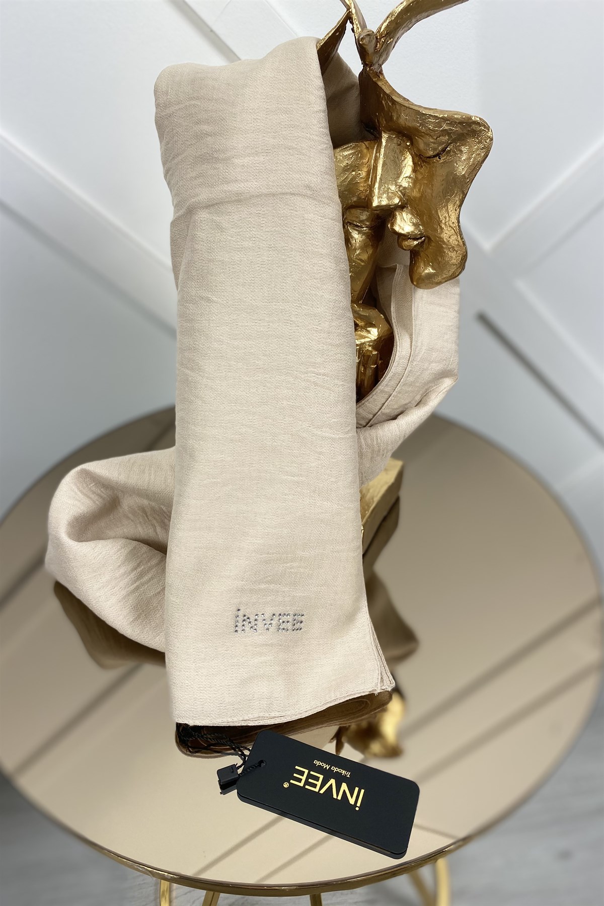 İNVEE İnvee 1442 Taç Şal - Bej