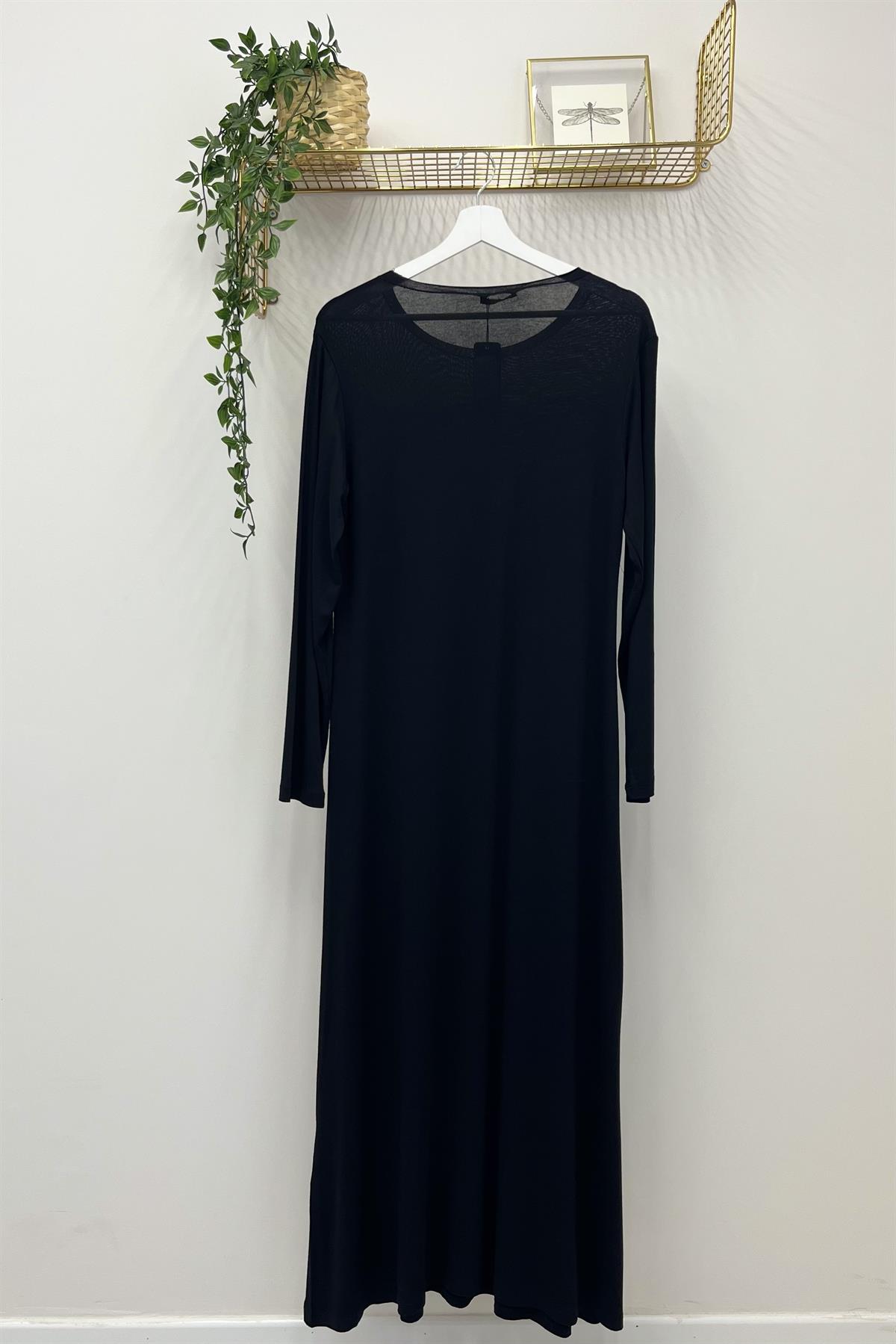 İnvee 6316 Uzun Kollu İçlik Elbise - Siyah Elbise İNVEE - Bilen Giyim