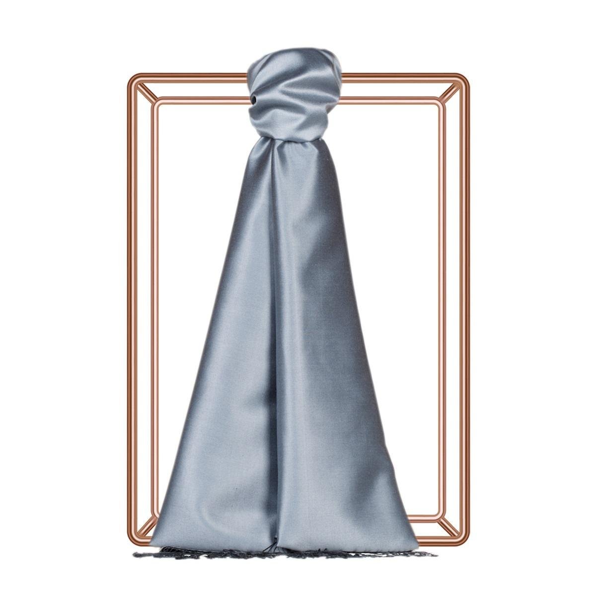 İPEKEVİ İpekevi 00927 Çift Taraflı İpek Şal - Metalik Mavi İpekevi 00927 Çift Taraflı İpek Şal - Bilen Giyim Şal 