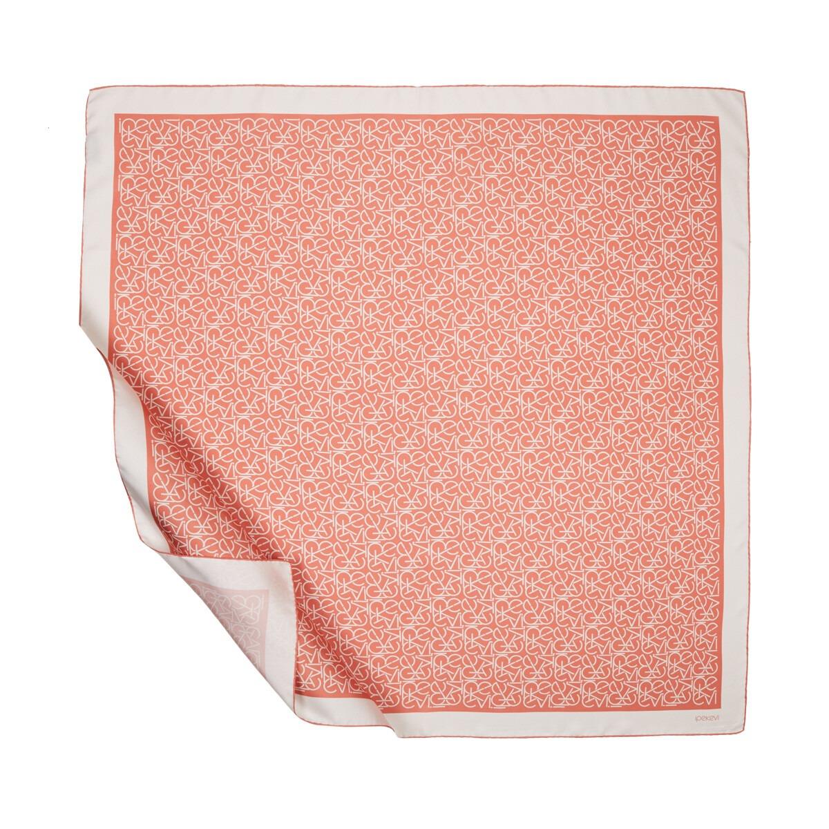 İPEKEVİ İpekevi 01119 Typo Monogram Tivil İpek Eşarp - Mercan  Eşarp 