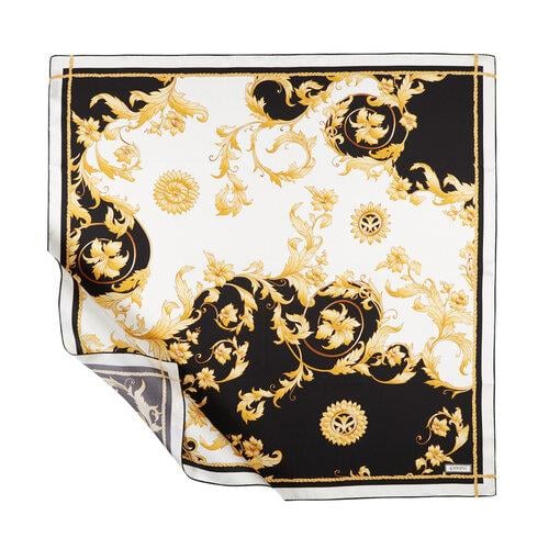 İPEKEVİ İpekevi 01170 Rococo Tivil İpek Eşarp - Siyah  Eşarp 