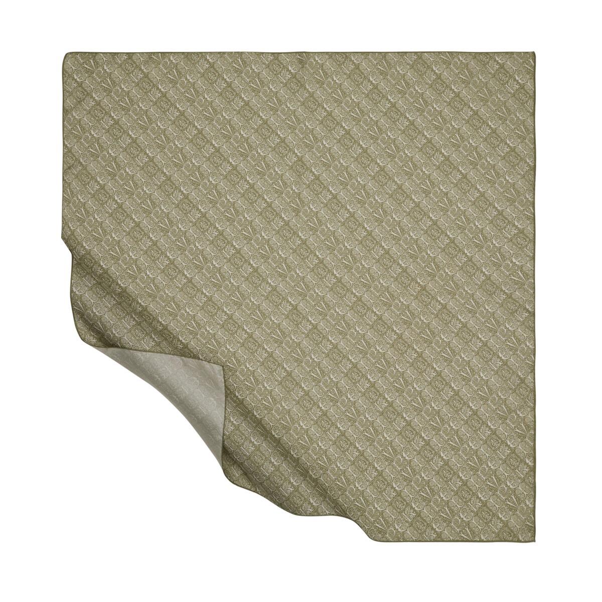 İPEKEVİ İpekevi 01245 Etnik Monogram Tivil İpek Eşarp - Haki  Eşarp 