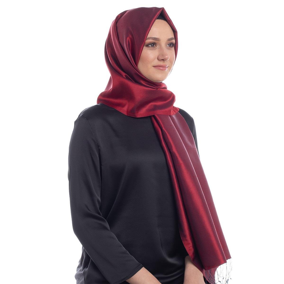 İPEKEVİ İpekevi 02859 Şantuk İpek Şal - Burgundy İpekevi 02859 Şantuk İpek Şal - Bilen Giyim Şal 
