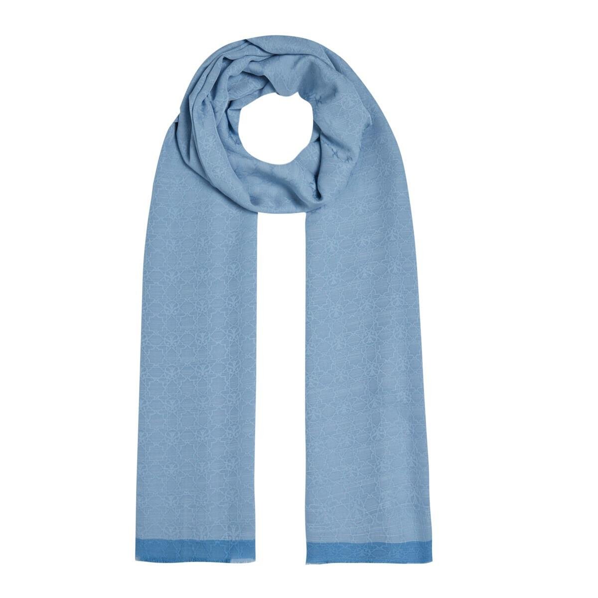 İPEKEVİ İpekevi 04356 Dört Mevsim Monogram Şal - Bebe Mavisi  Şal 